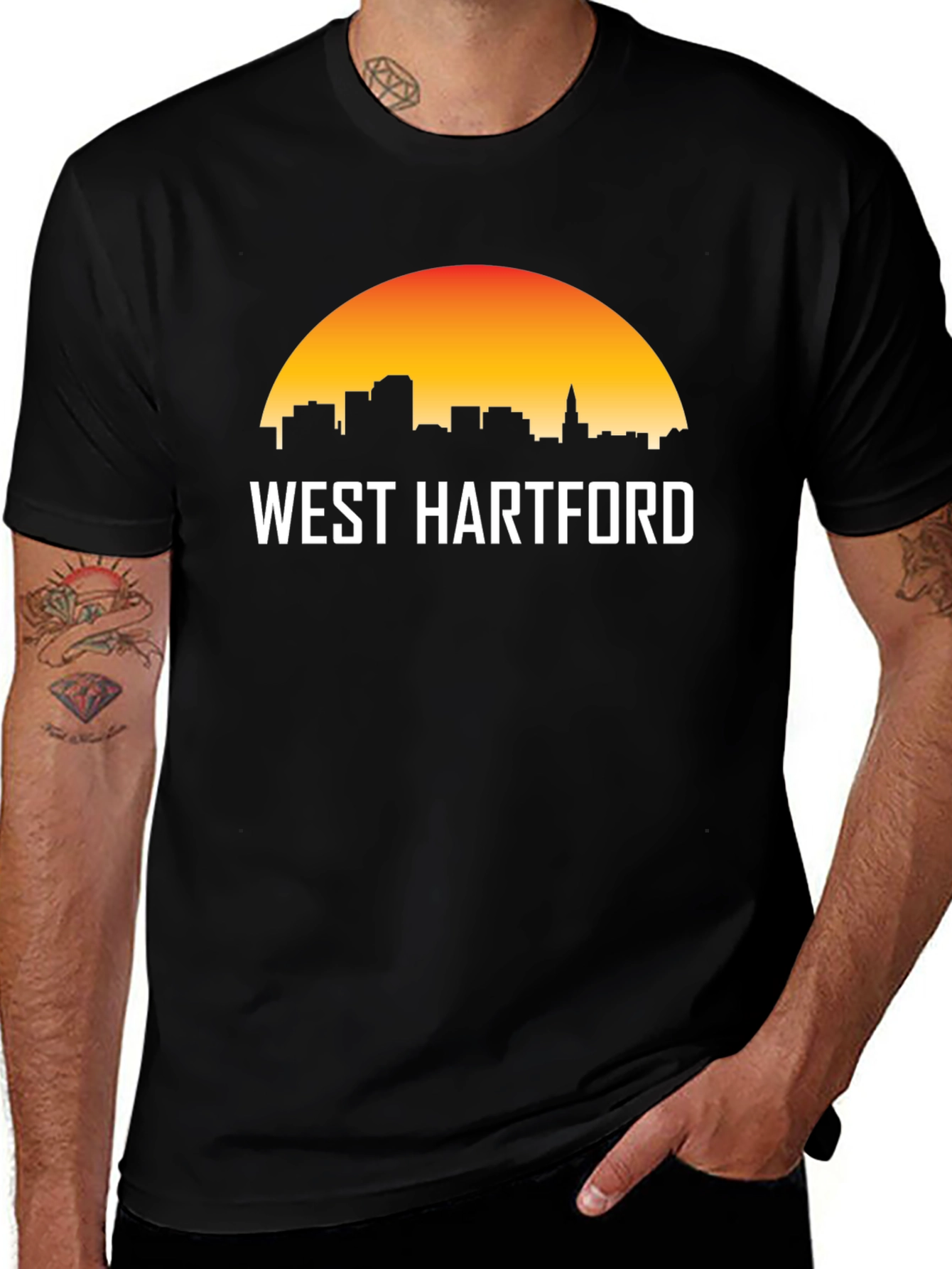West Hartford Skyline T-Shirt - Sunset Graphic Tee