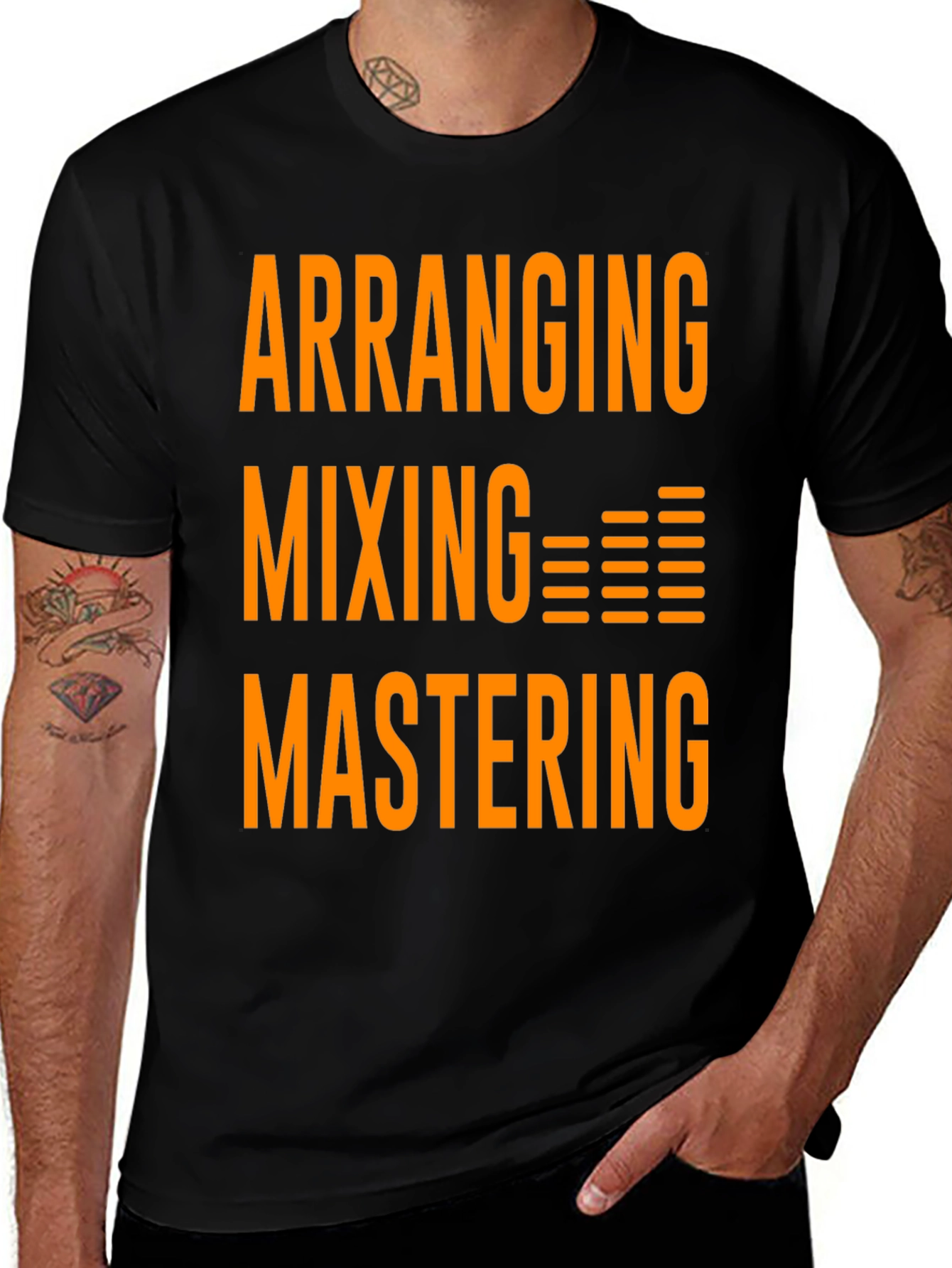 Variant 8 of Arranging Mixing Mastering T-Shirt - Black Graphic Tee