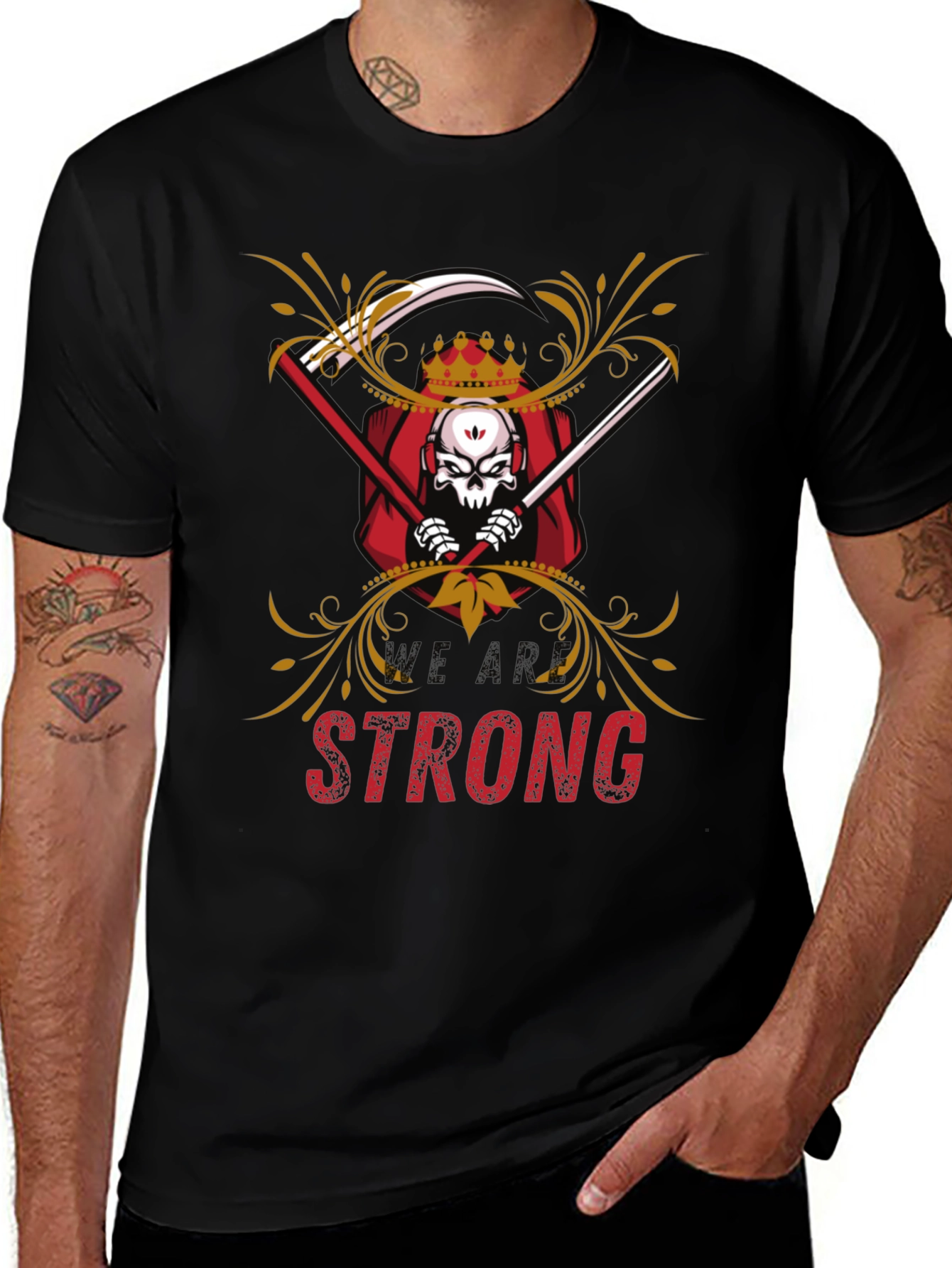 We Are Strong Graphic Tee - Men's Black T-Shirt