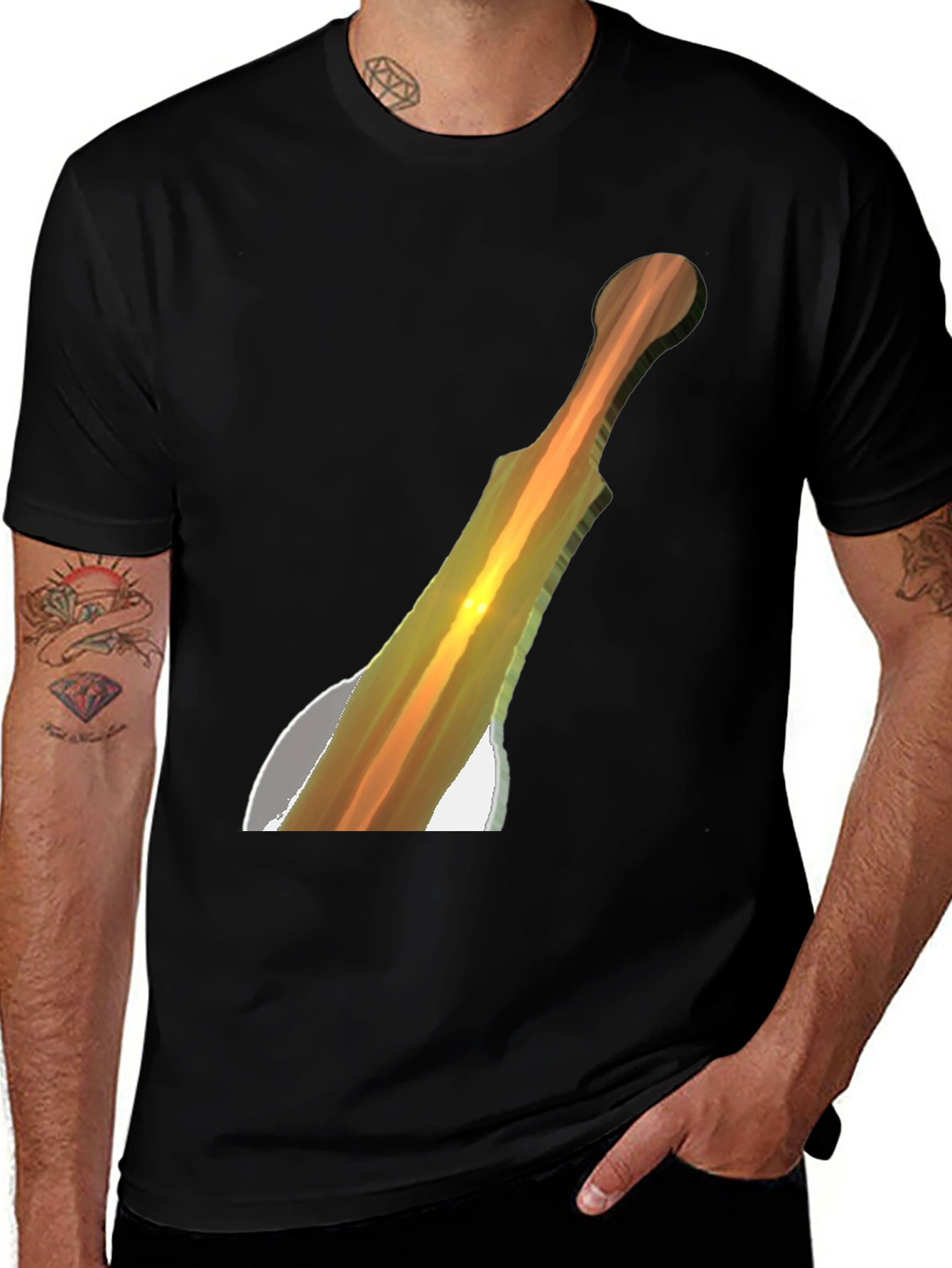Sci-Fi Sword Graphic Tee - Black