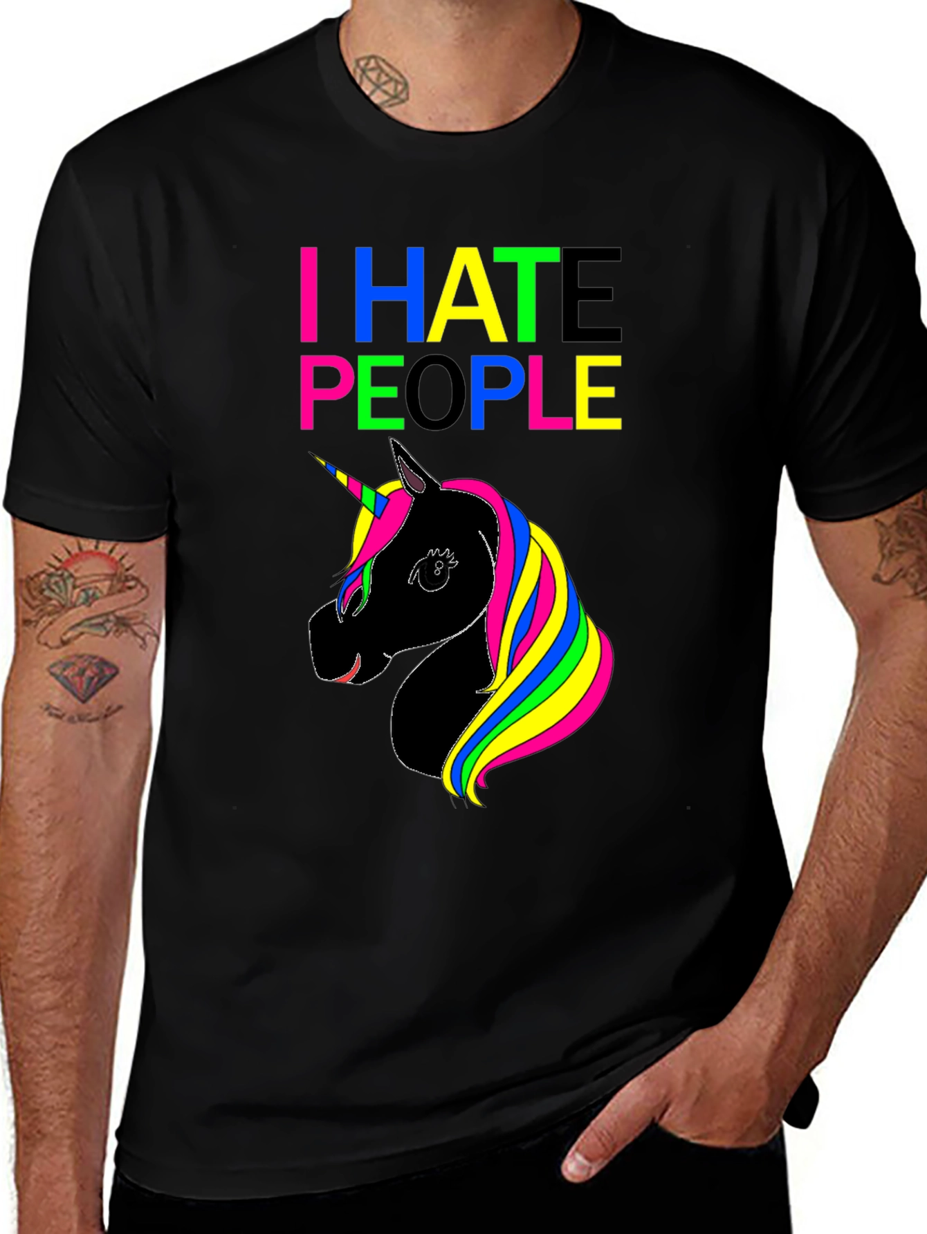 Variant 29 of I Hate People Unicorn Graphic Tee Shirt