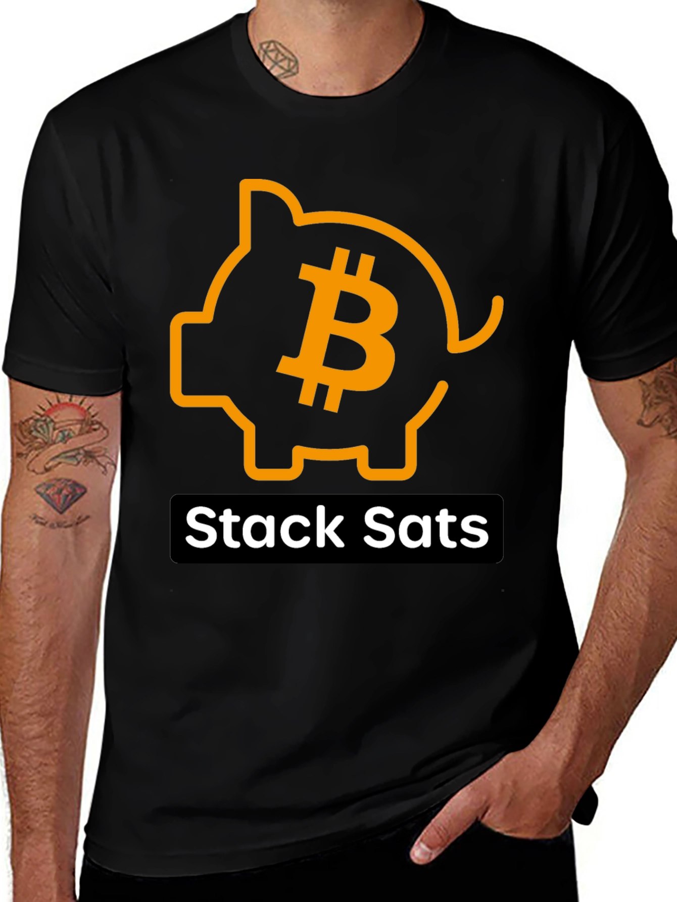Stack Sats Bitcoin Piggy Bank T-Shirt