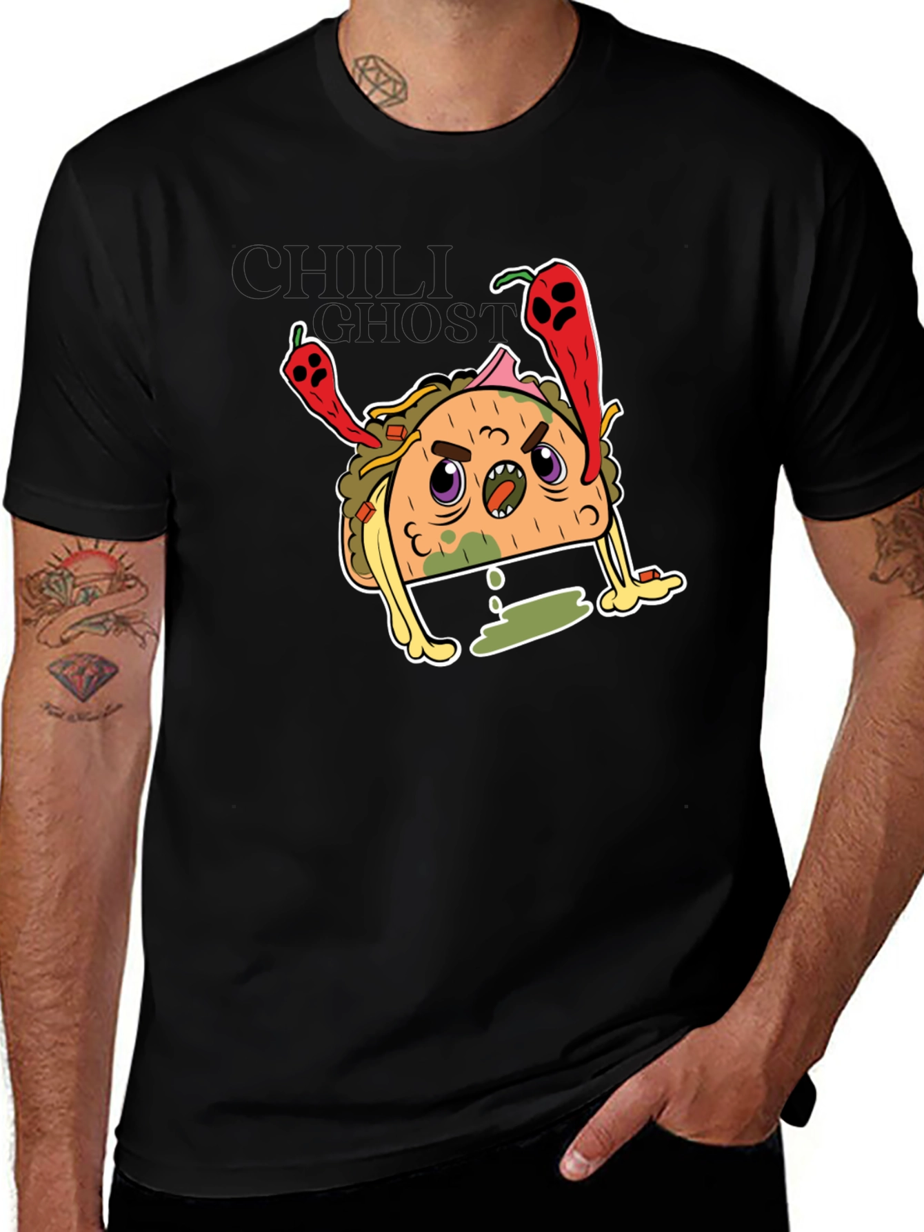 Variant 7 of Taco Graphic Tee - Funny Angry Taco Shirt