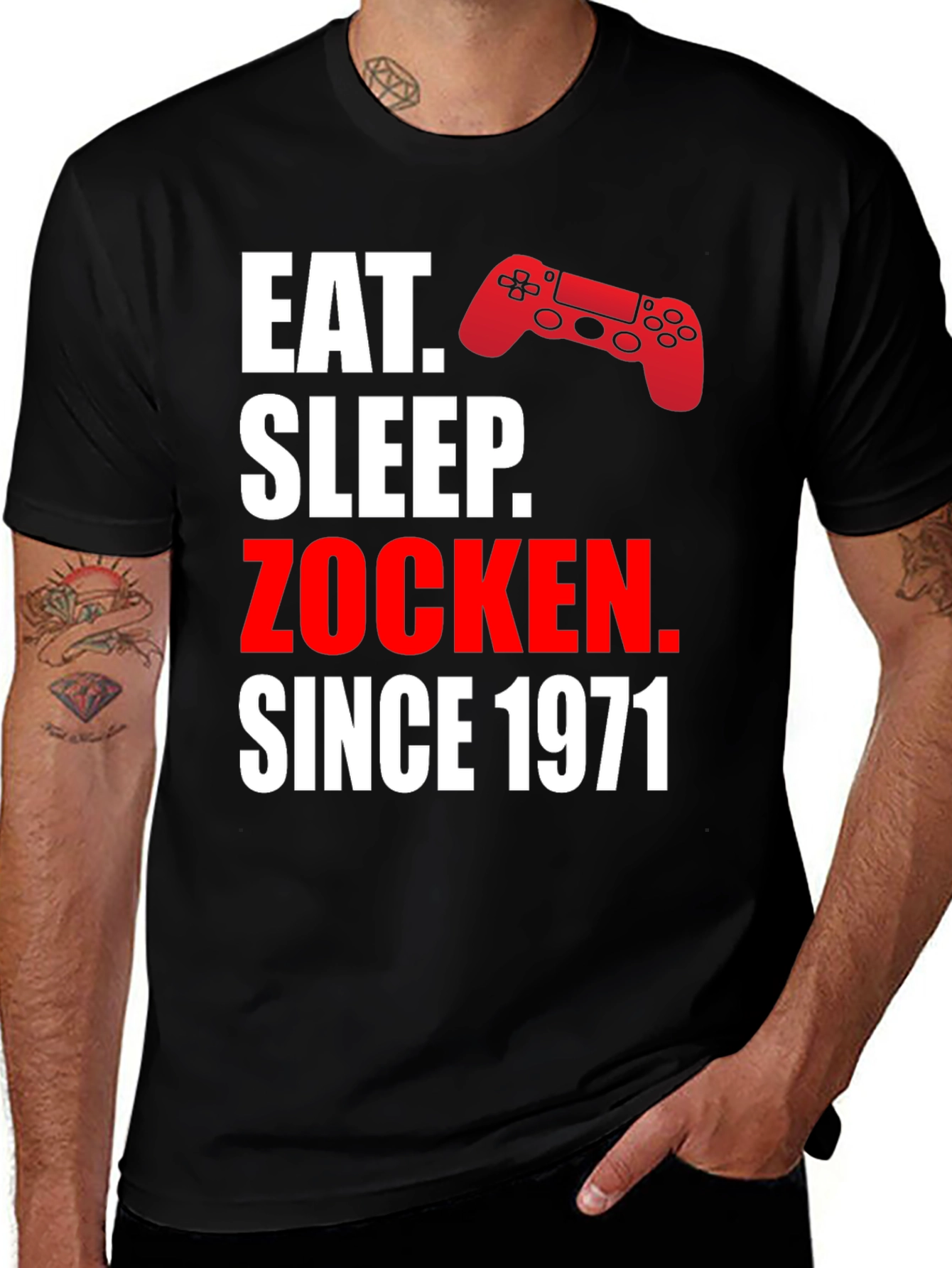 Variant 18 of Eat Sleep Zocken Since 1971 Gamer T-Shirt