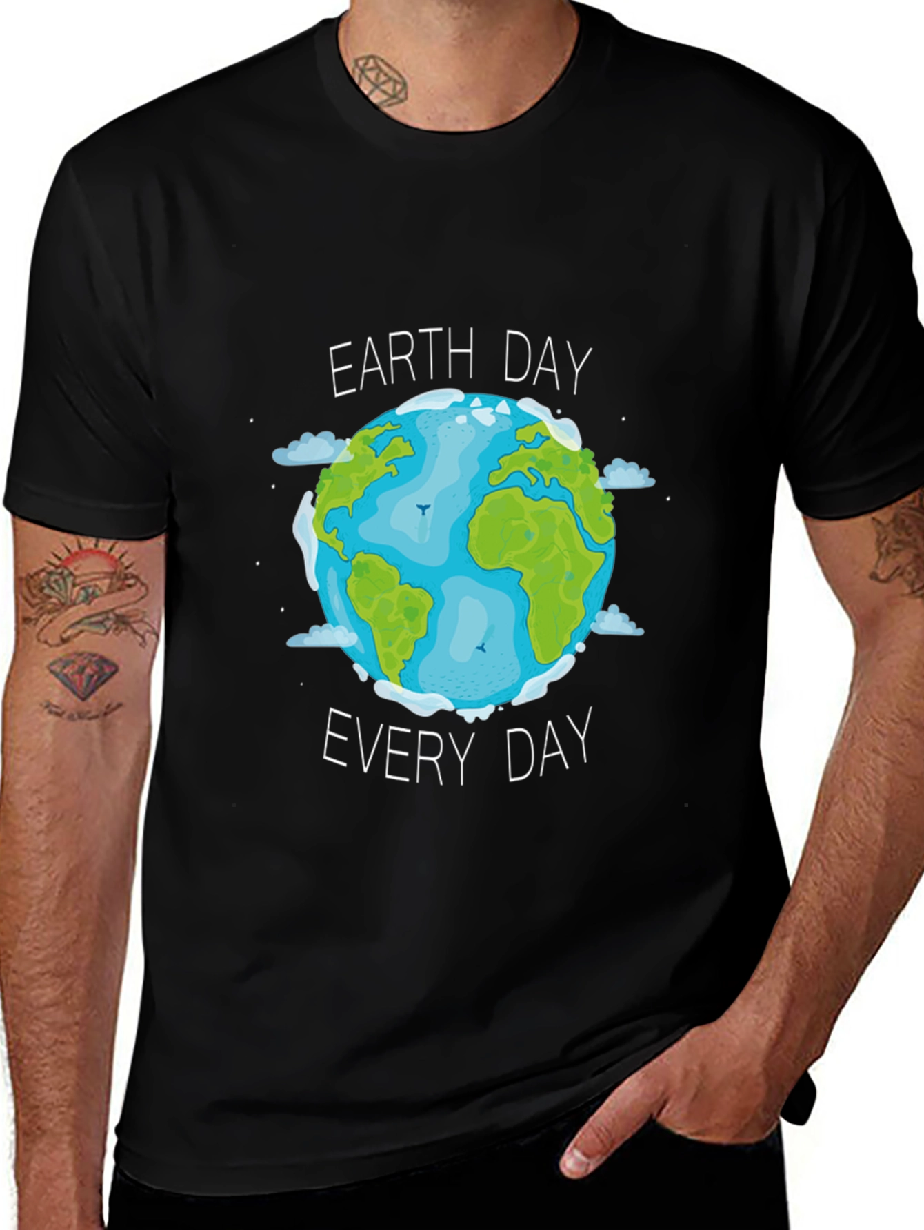 Earth Day Every Day Graphic Tee - Black