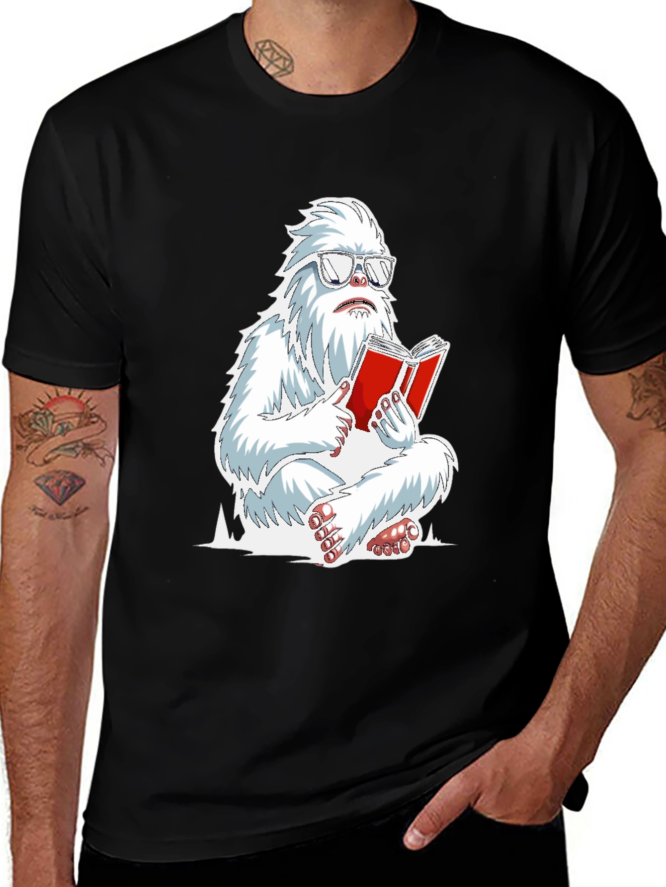 Variant 23 of Yeti Reading Book Graphic Tee - Black
