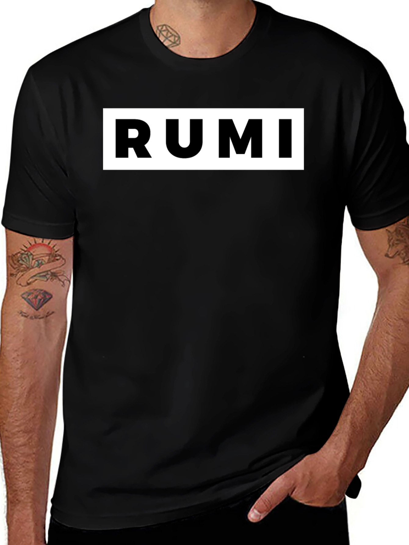 Variant 17 of RUMI Graphic Tee - Black Cotton Blend