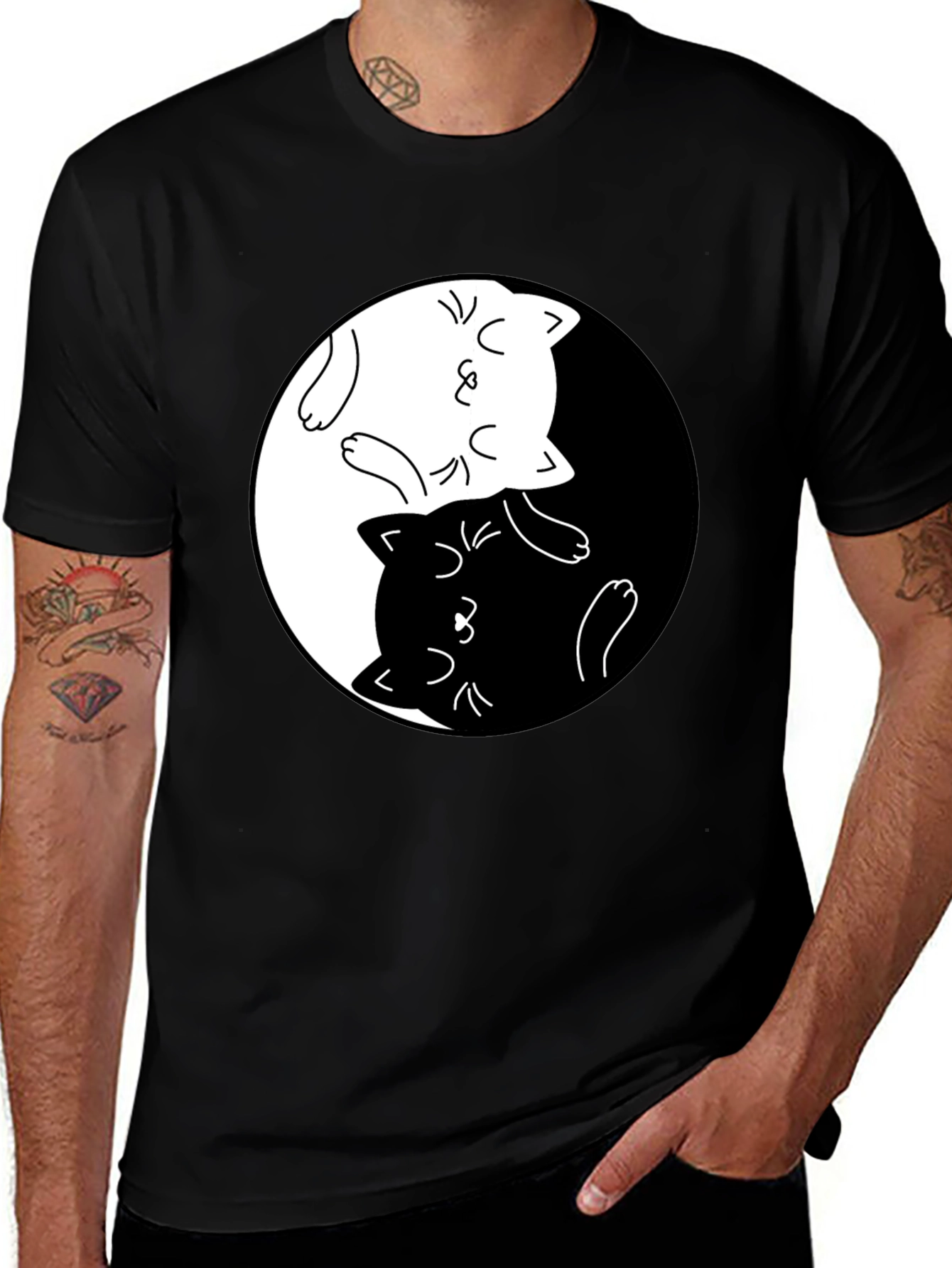 Variant 21 of Yin Yang Cats Graphic T-Shirt
