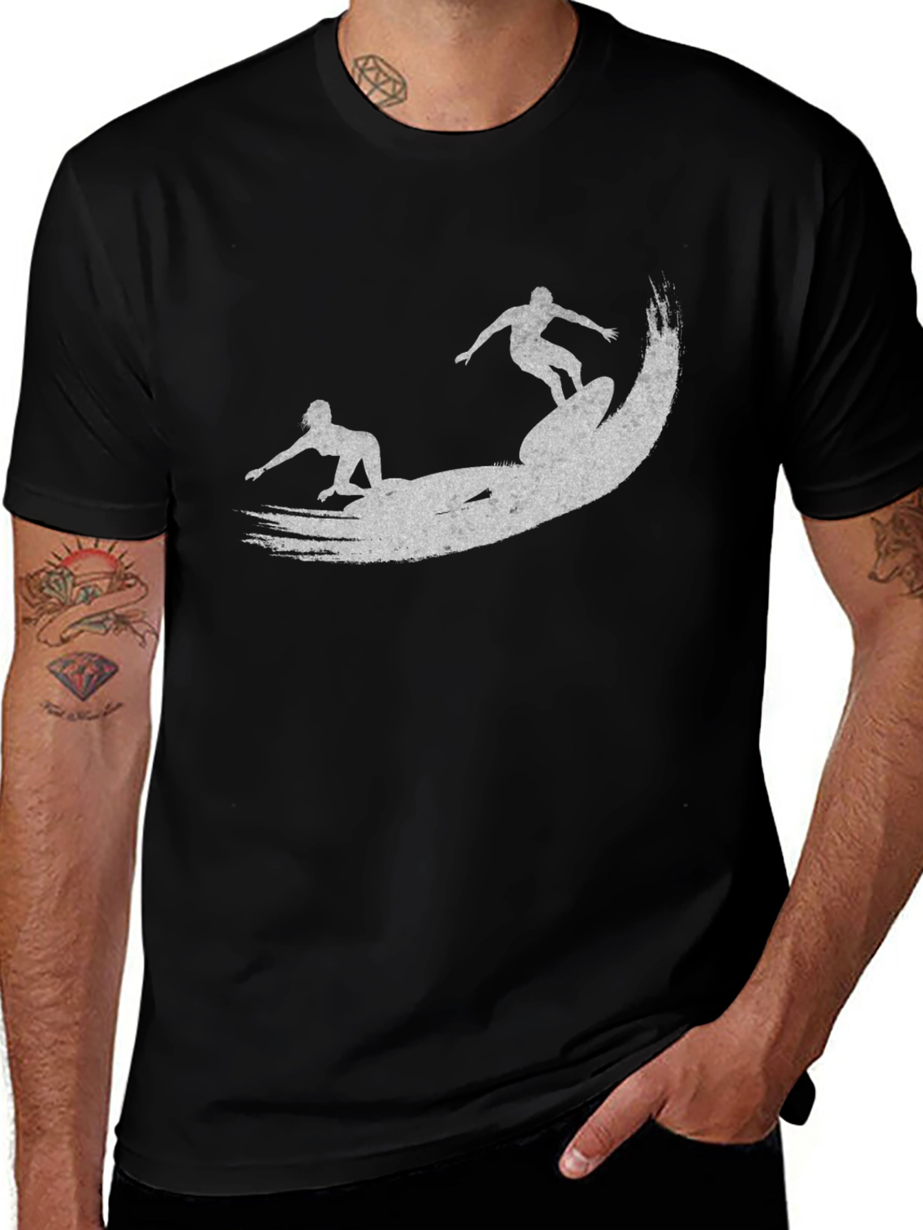 Surfing Silhouette Graphic Tee