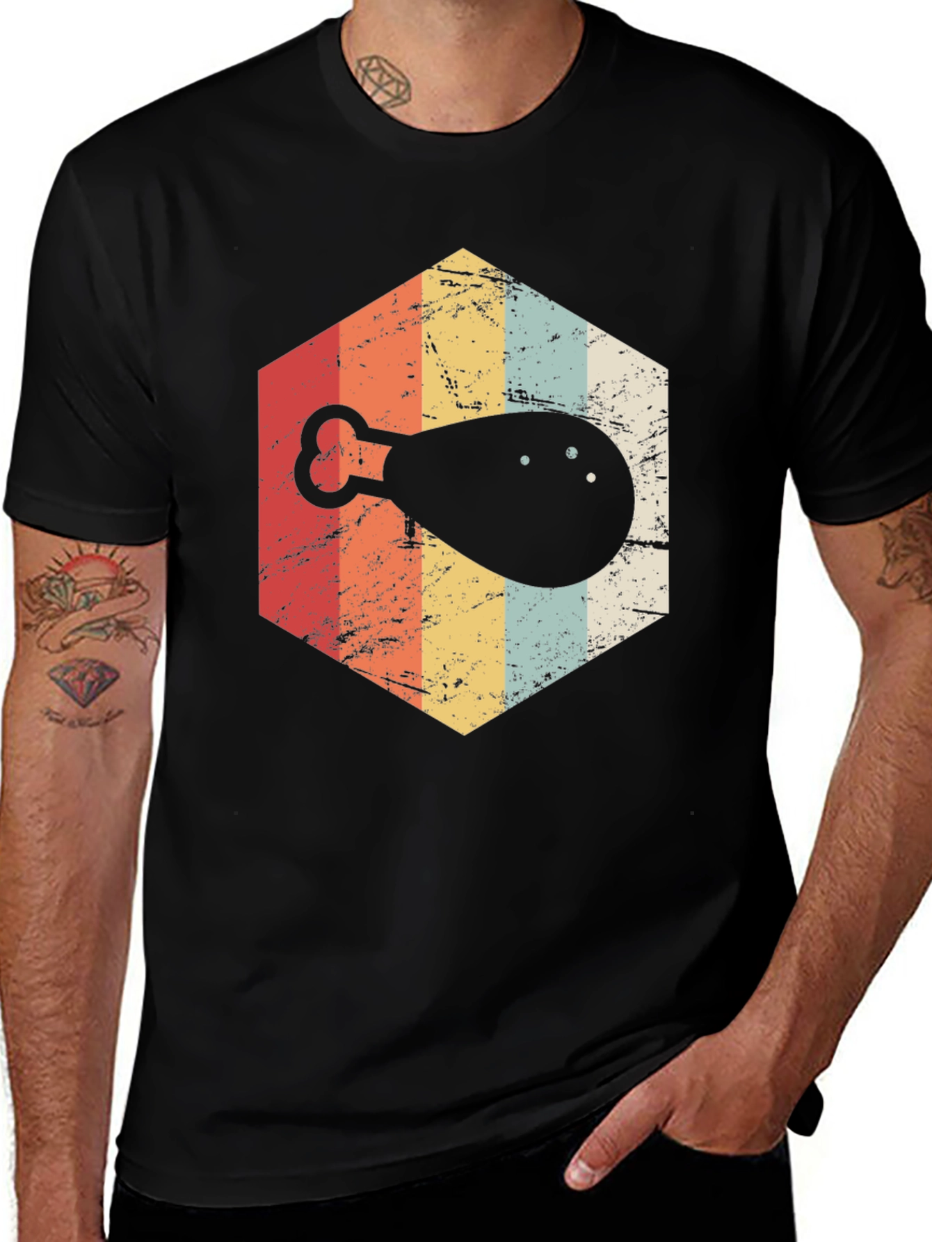 Variant 5 of Retro Chicken Leg Graphic T-Shirt