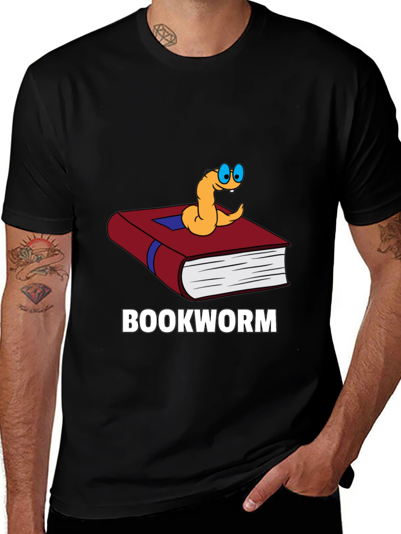 Variant 6 of Bookworm T-Shirt Funny Cartoon Reader Novelty Tee