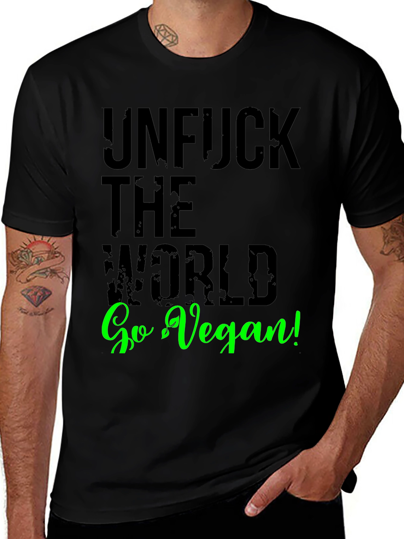 Variant 9 of Unfuck the World Vegan T-Shirt