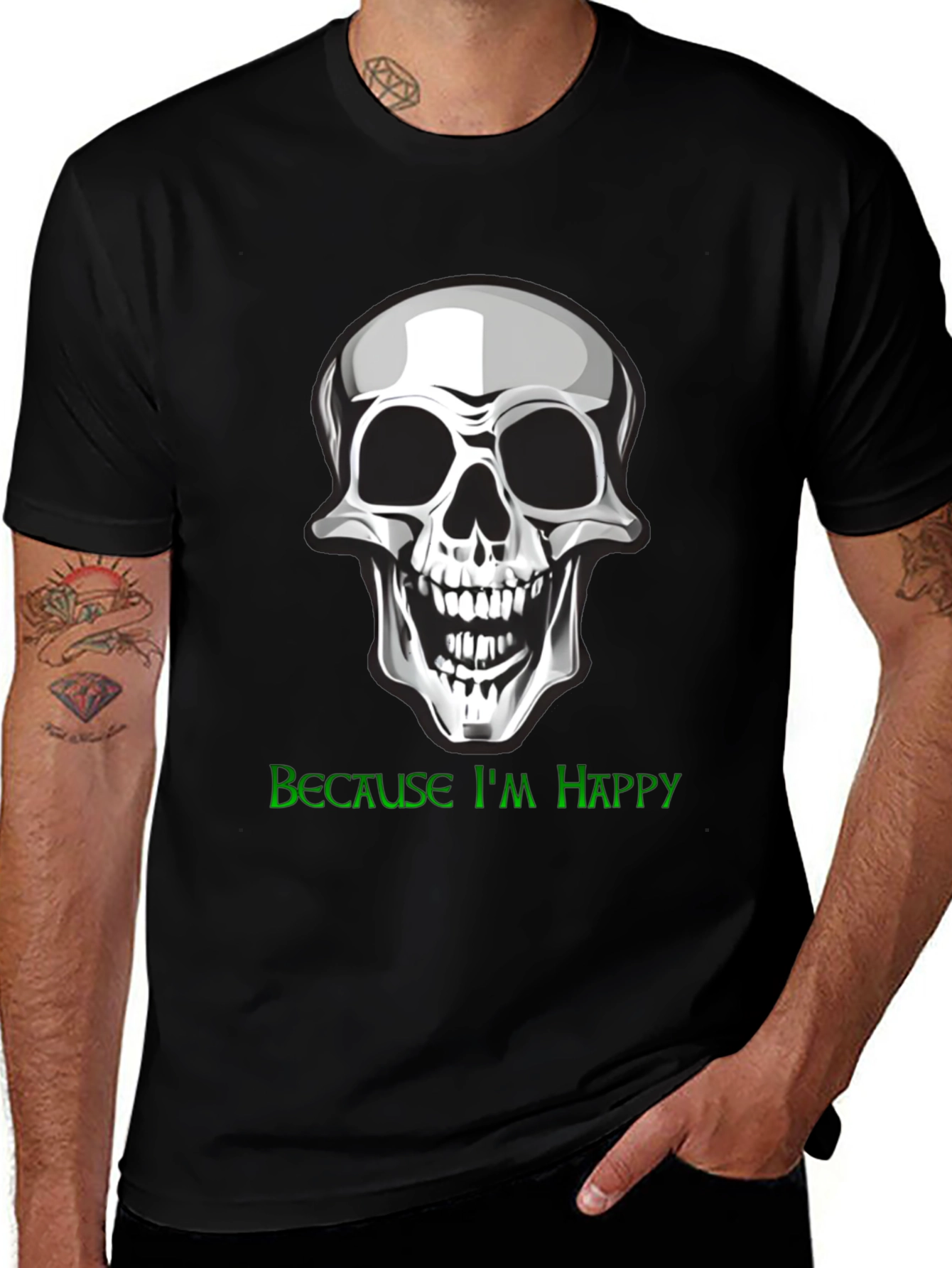 Variant 8 of Skull Graphic T-Shirt - Because I'm Happy!