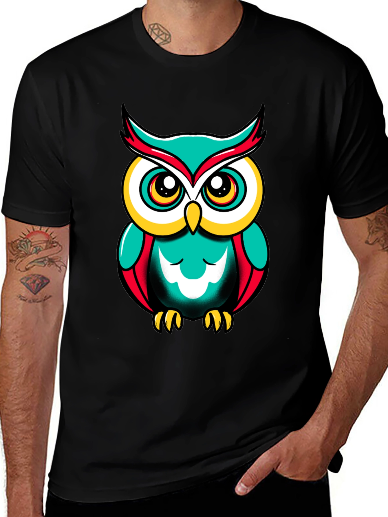 Variant 9 of Cool Owl Graphic T-Shirt - Soft Cotton Blend