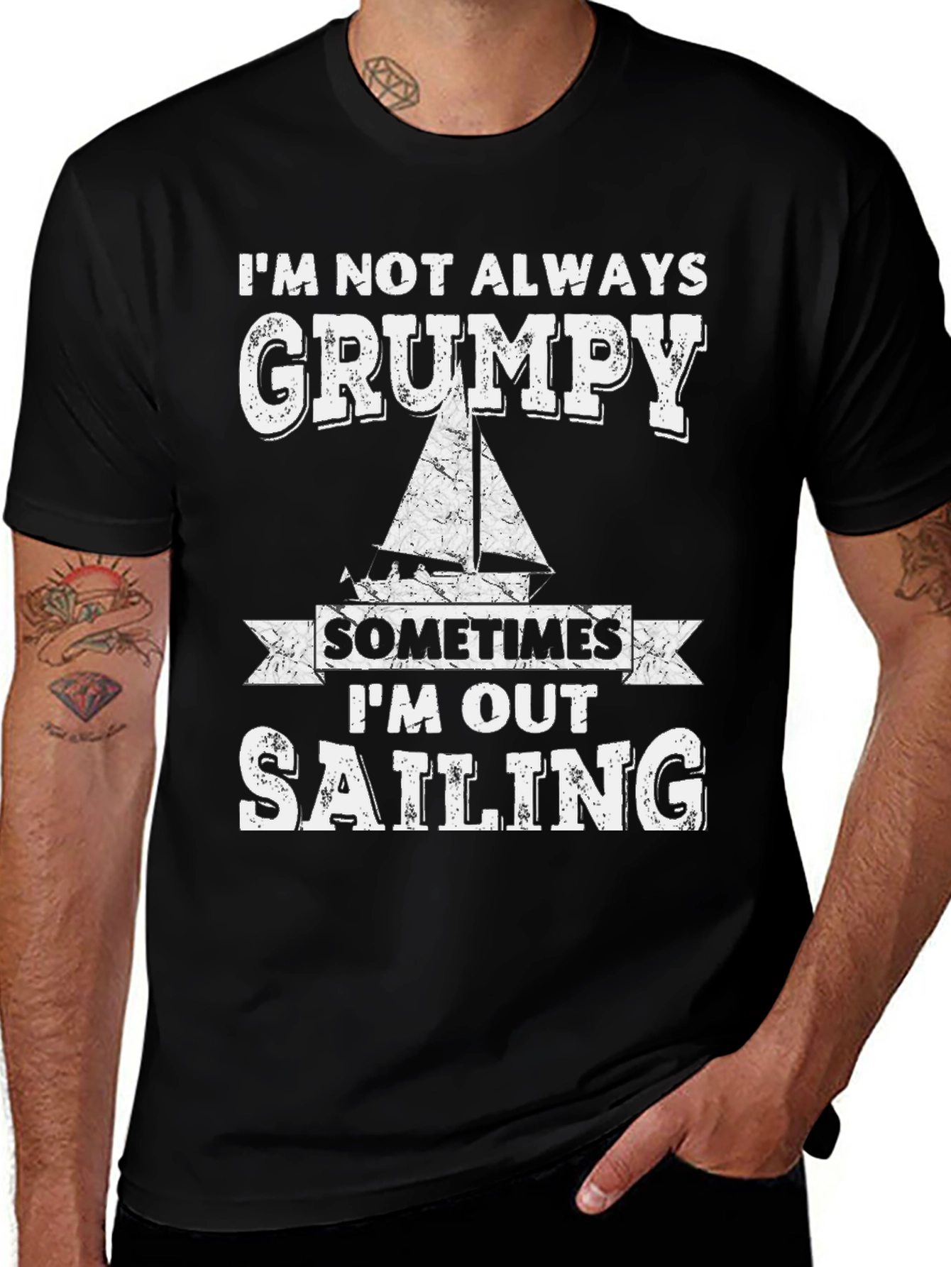 Grumpy Sailing T-Shirt - Men's Black Tee
