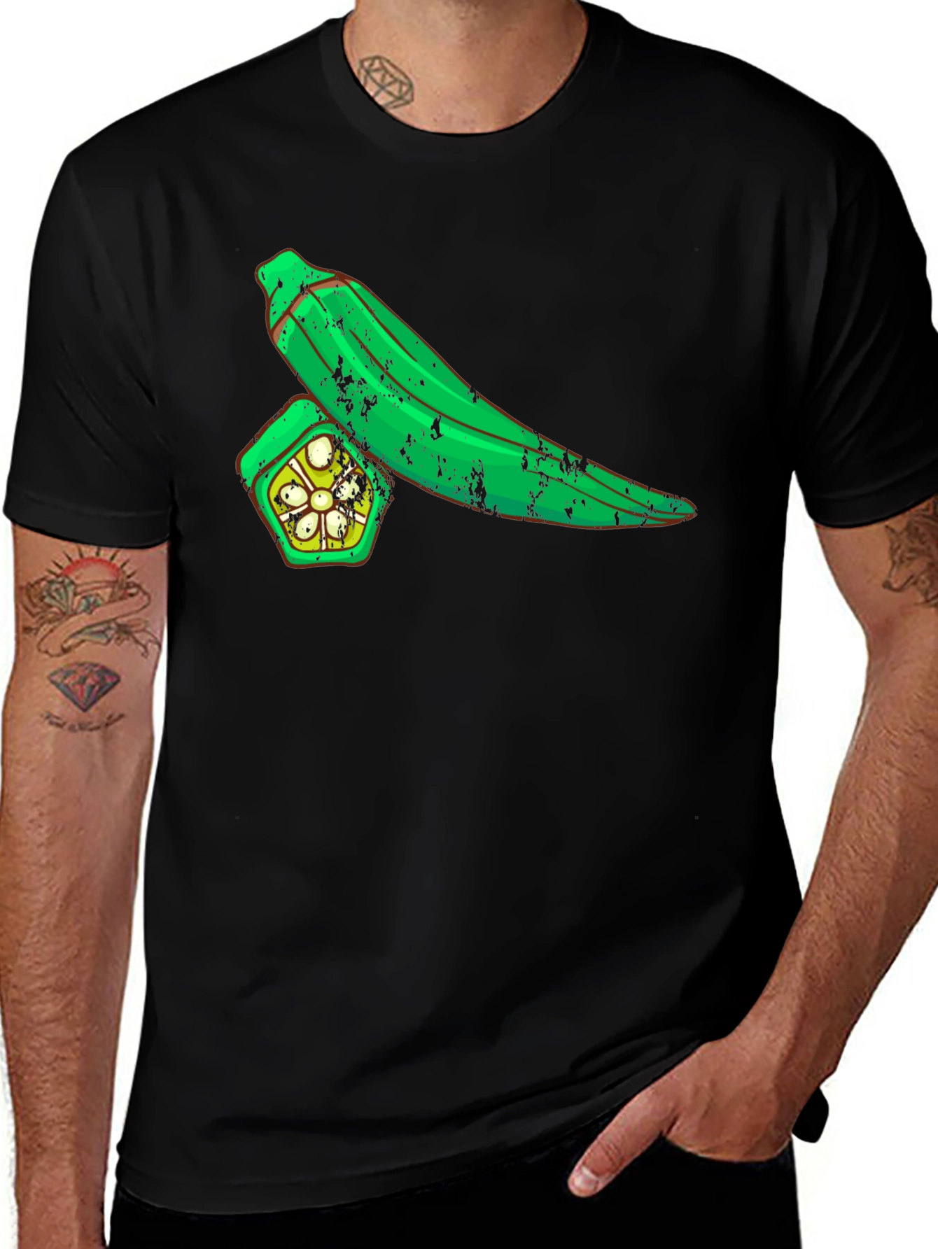 Variant 4 of Okra Graphic T-Shirt - Unique Vegetable Design