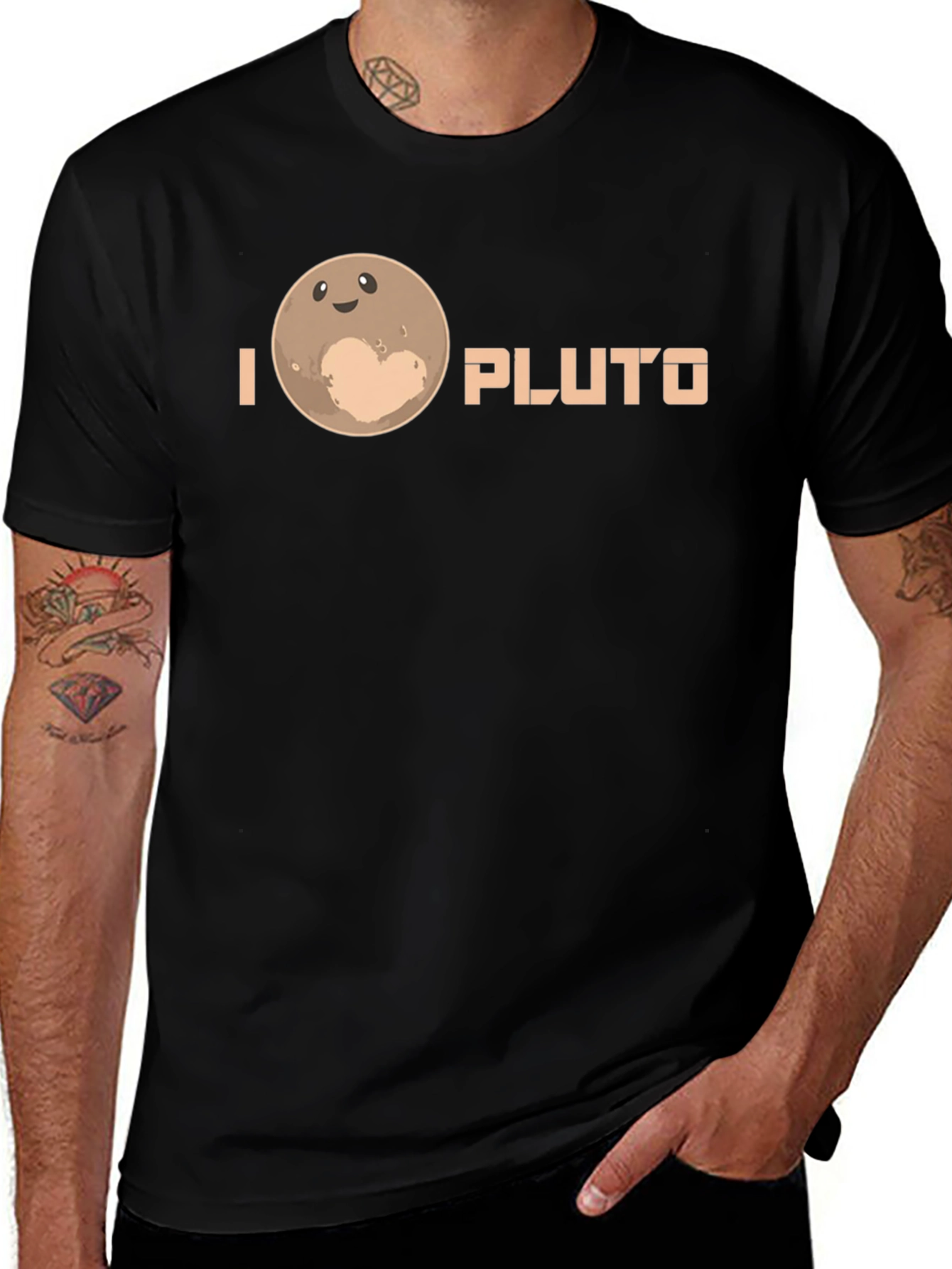 I Heart Pluto Black Graphic T-Shirt