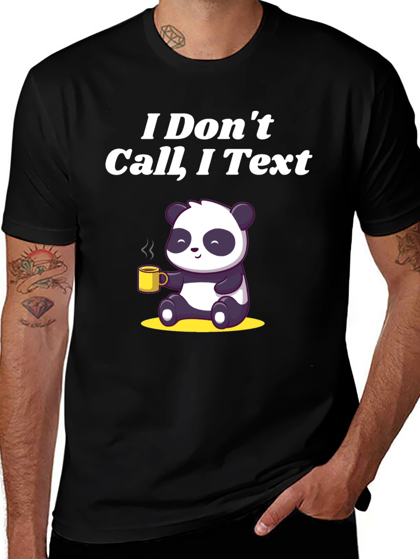 I Don't Call, I Text Panda Bear T-Shirt