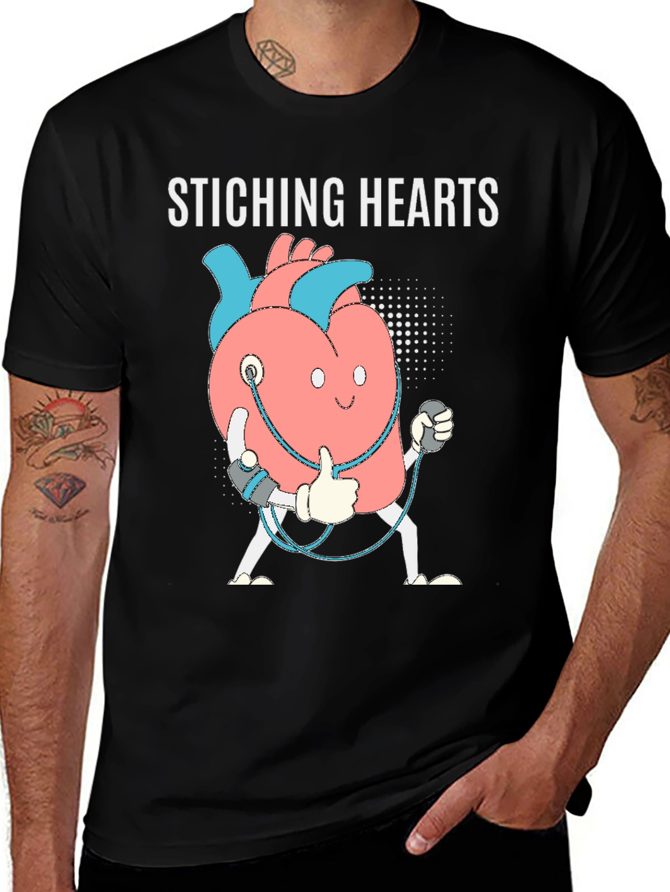 Variant 24 of Stitching Hearts Graphic Tee