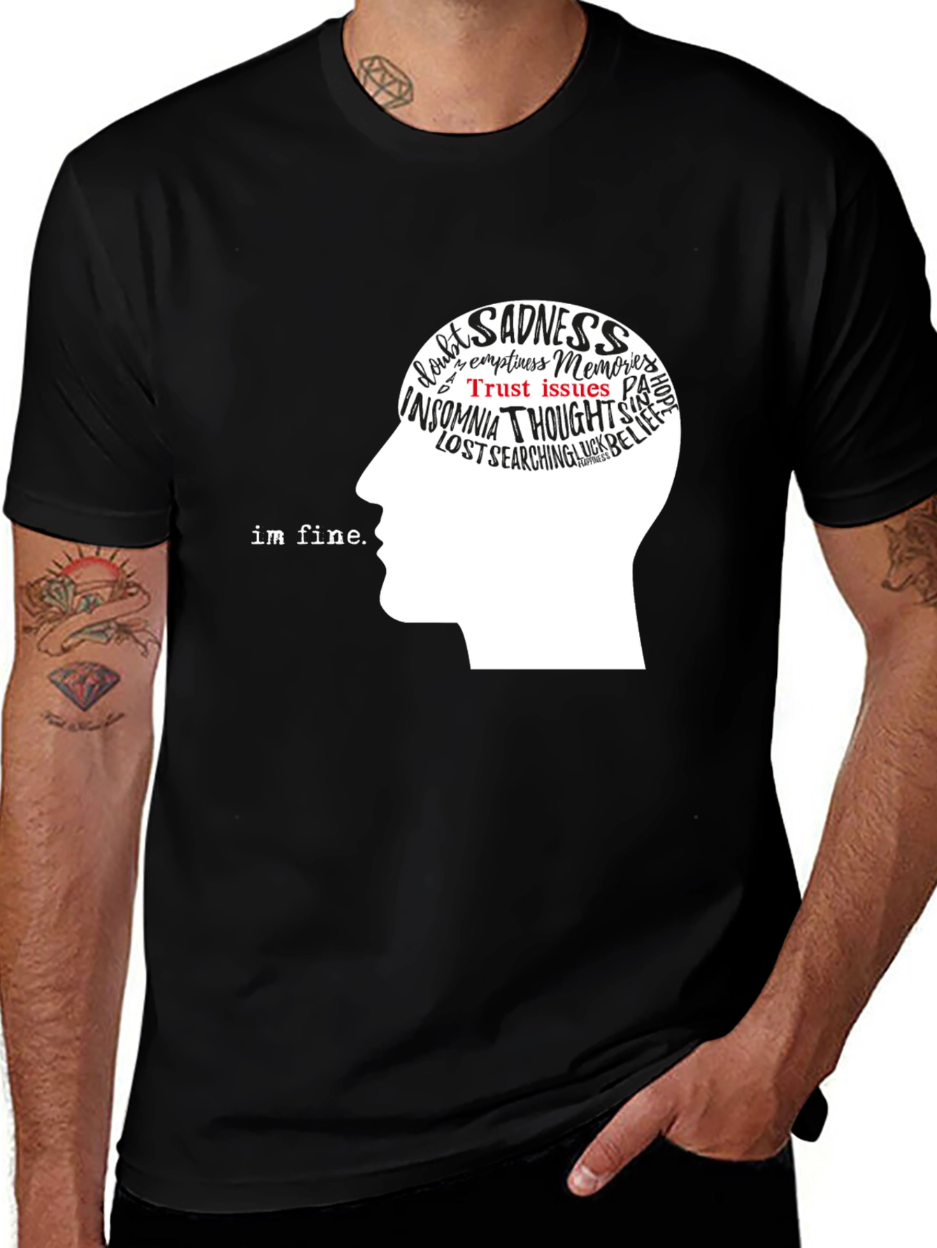 Variant 2 of Mindful Expression T-Shirt - Inner Thoughts Graphic Tee