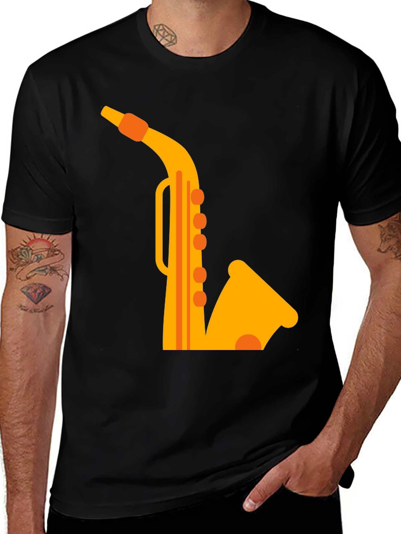 Variant 14 of Black Saxophone Graphic Tee