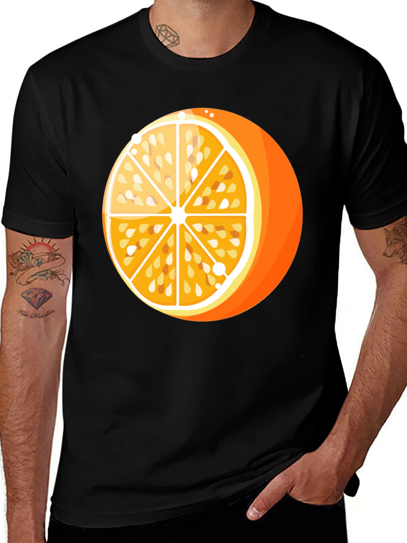 Variant 23 of Orange Slice Graphic T-Shirt - Casual Wear