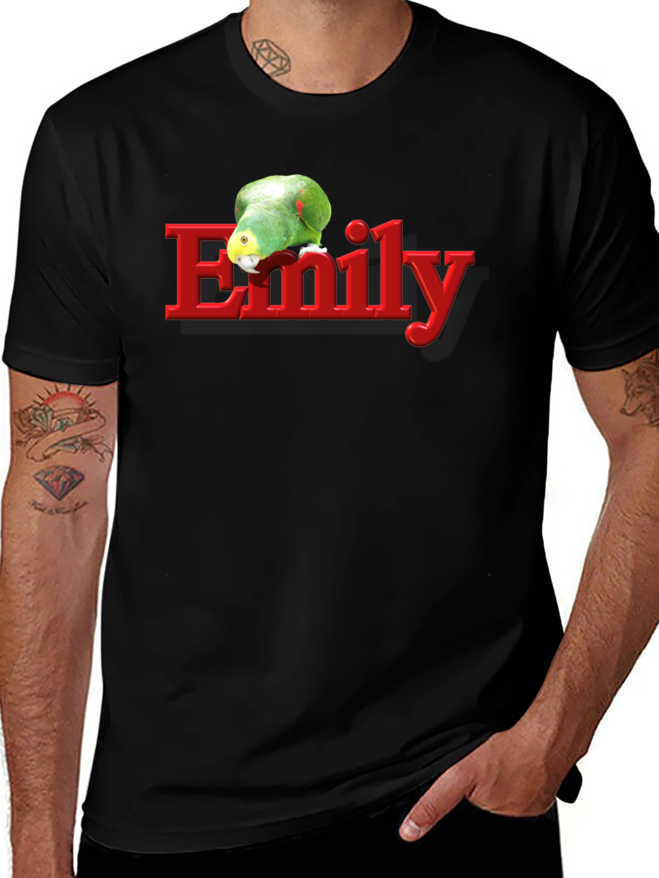 Variant 16 of Emily Parrot Black T-Shirt