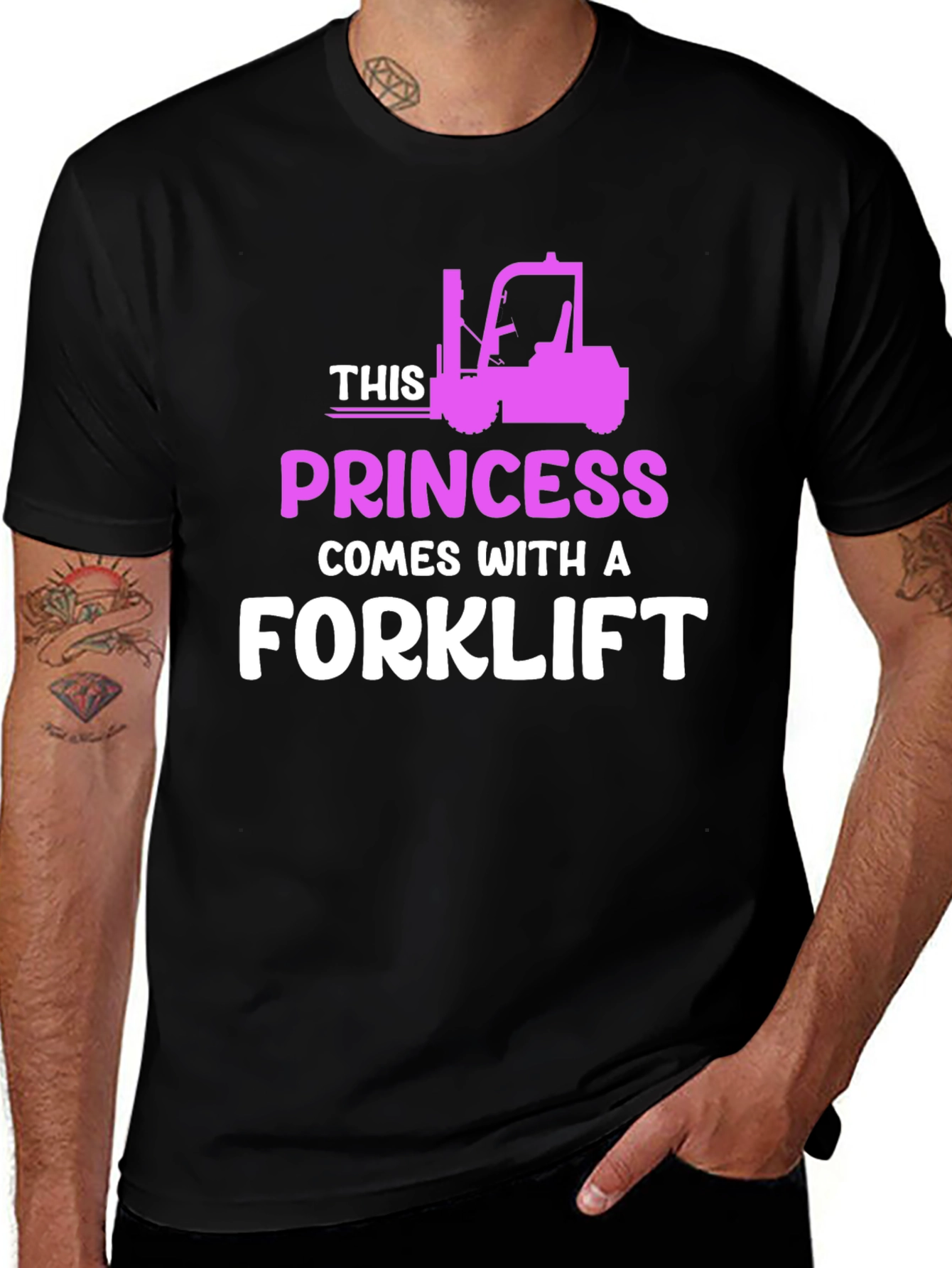 Variant 26 of Princess Forklift T-Shirt - Funny Women's Workwear