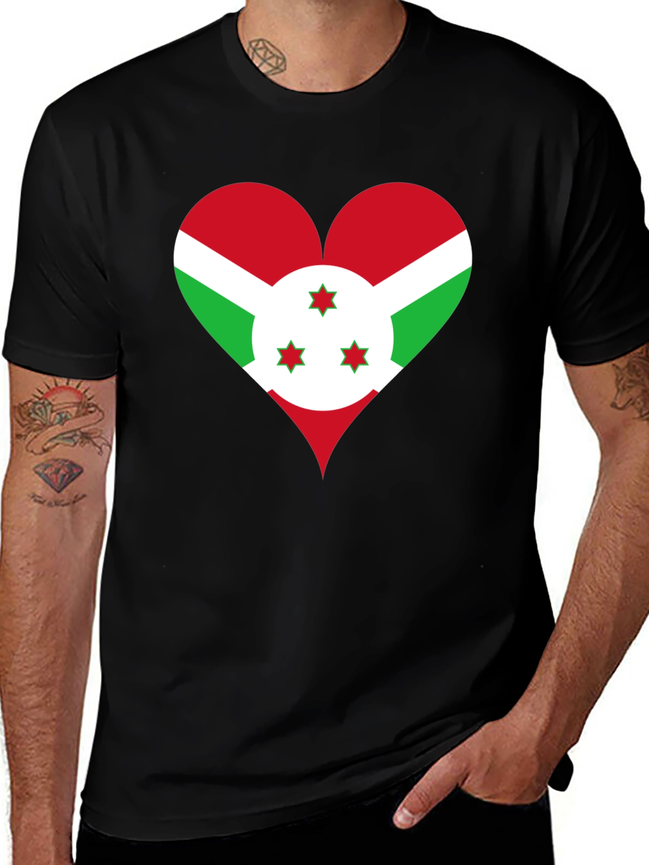 Burundi Flag Heart T-Shirt - Show Your Love!