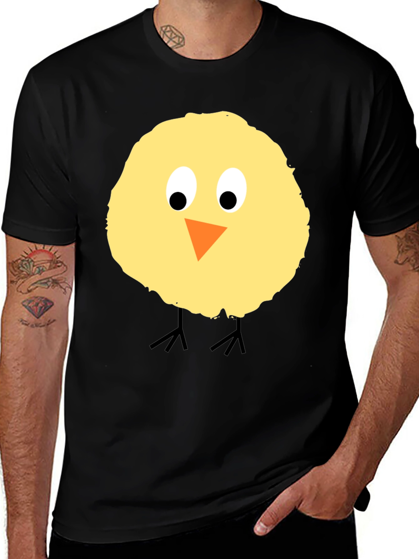 Variant 19 of Cute Chick Graphic T-Shirt - Black Cotton Tee