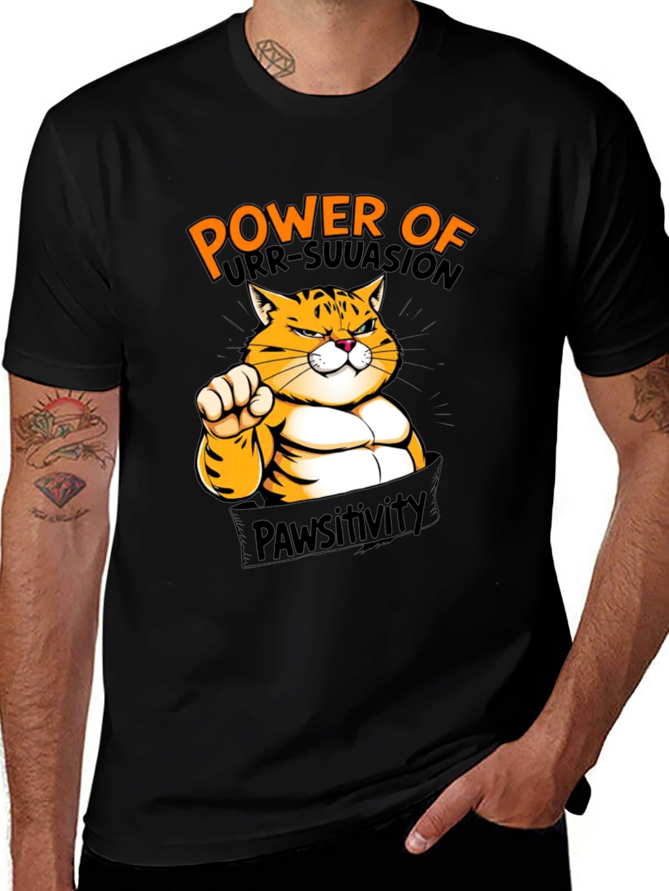 Variant 10 of Power of Purr-Suasion Black T-Shirt
