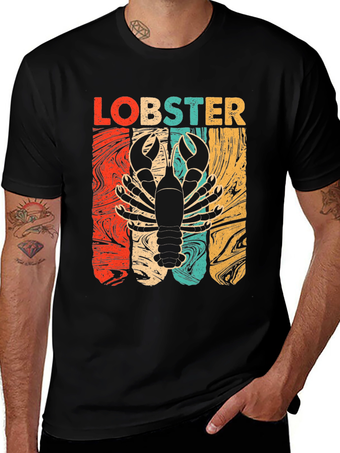 Variant 10 of Vintage Lobster Graphic Tee - Coastal Style