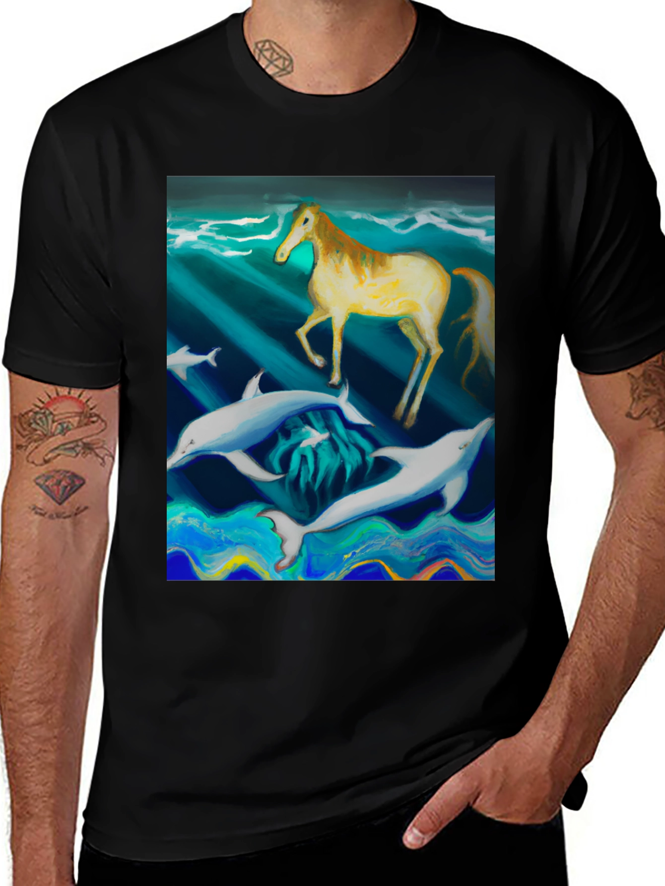 Variant 22 of Ocean Horse Graphic Tee - Stylish & Unique