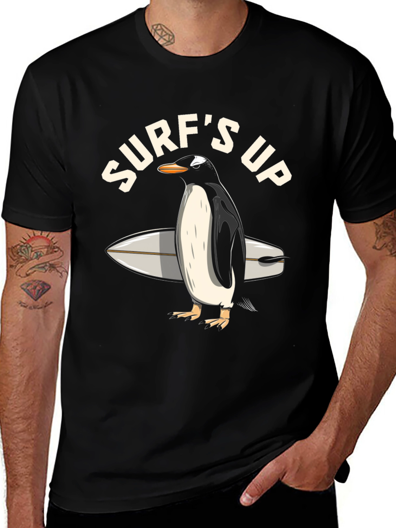 Variant 24 of Surf's Up Penguin Graphic T-Shirt