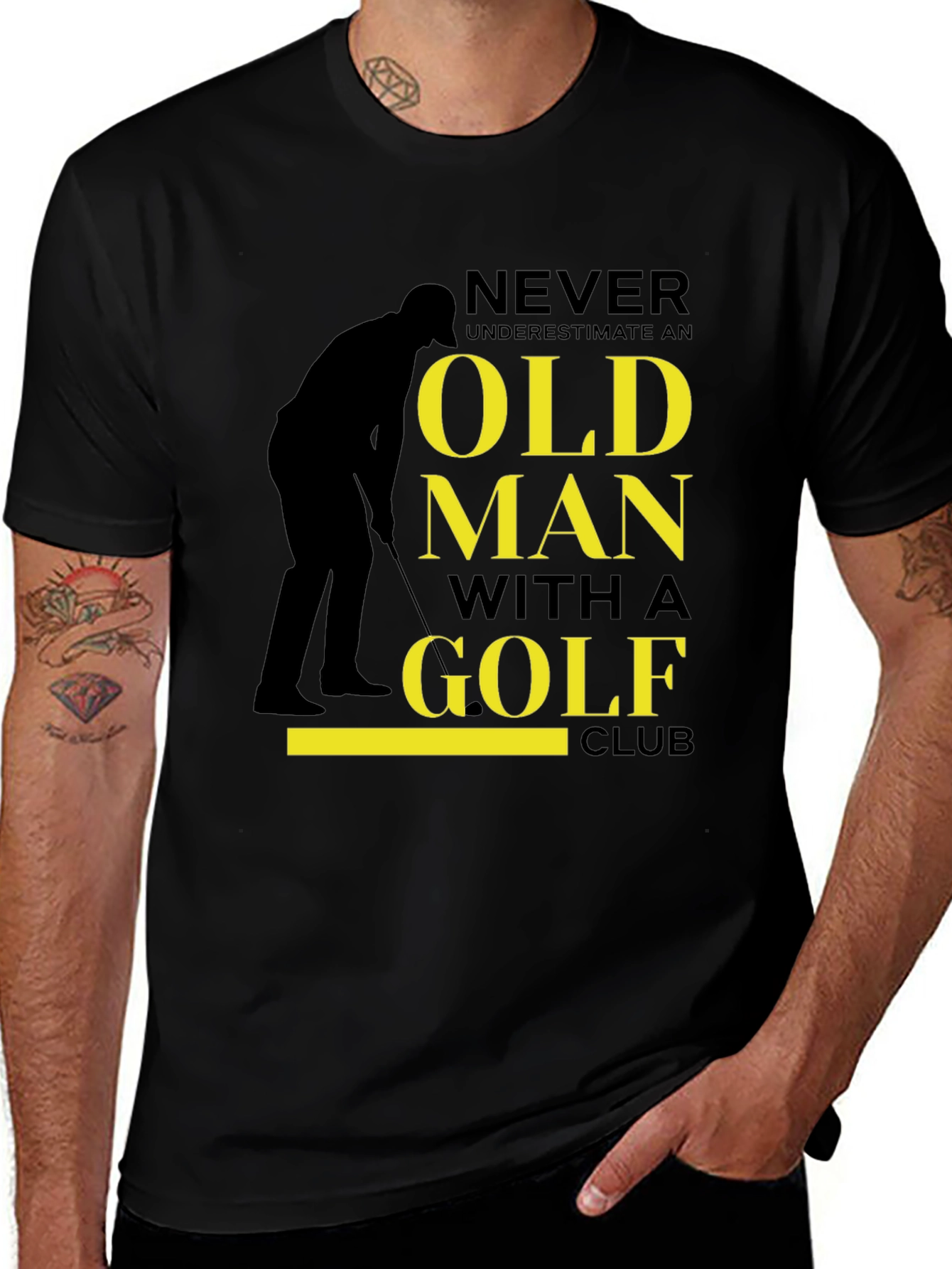 Variant 28 of Never Underestimate Old Man Golf Club T-Shirt