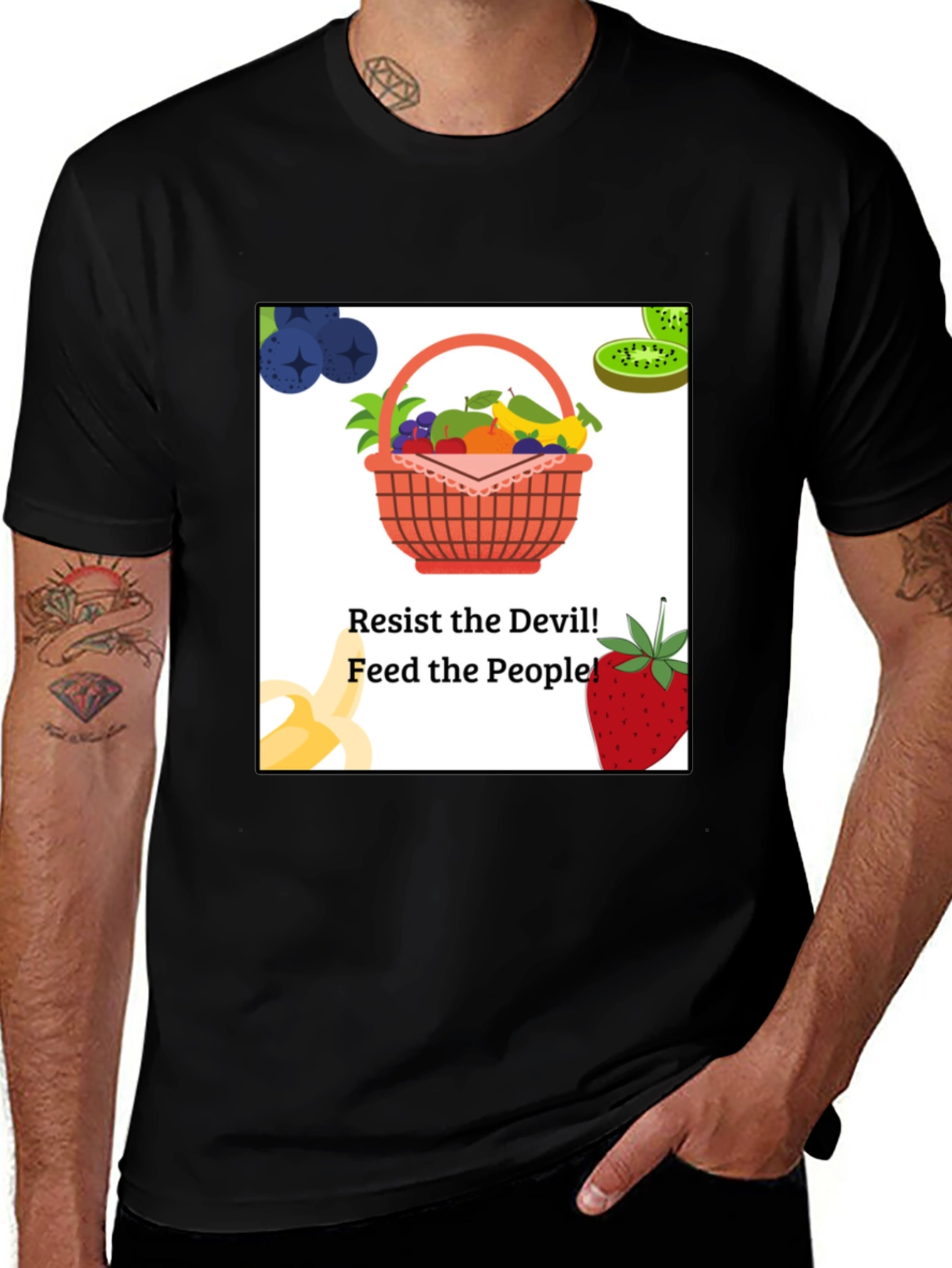 Resist the Devil Tee - Fruit Basket Design