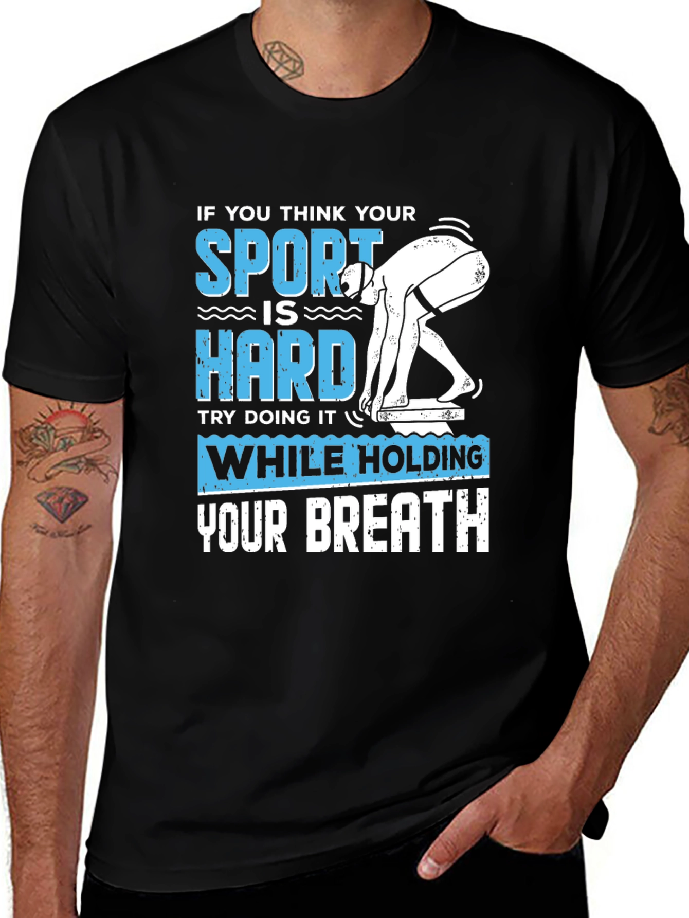 Variant 5 of Swimming Sport Hard Breath Men's T-Shirt