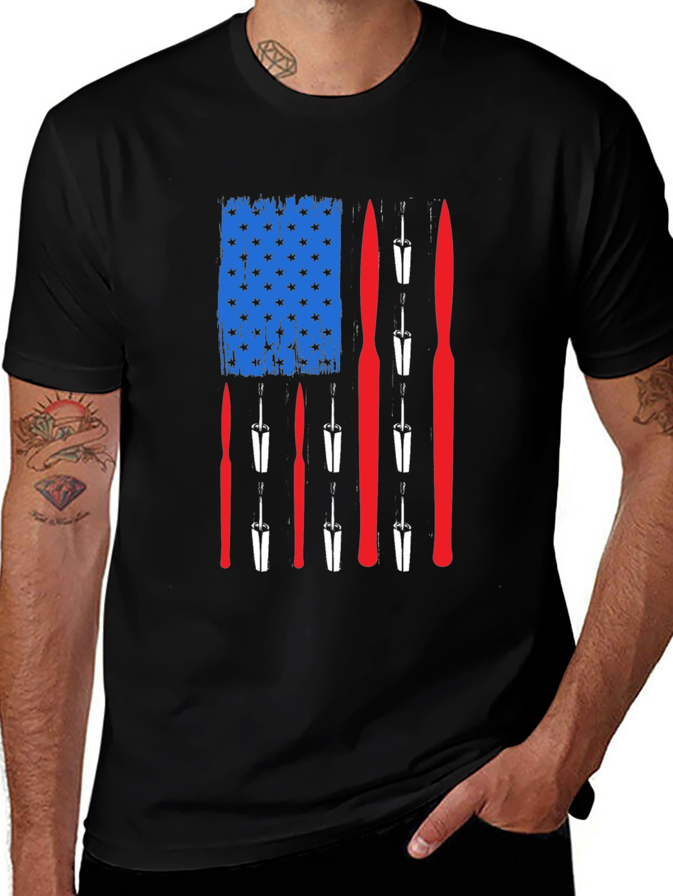 Variant 17 of American Flag Fishing T-Shirt - Patriotic Angler Tee