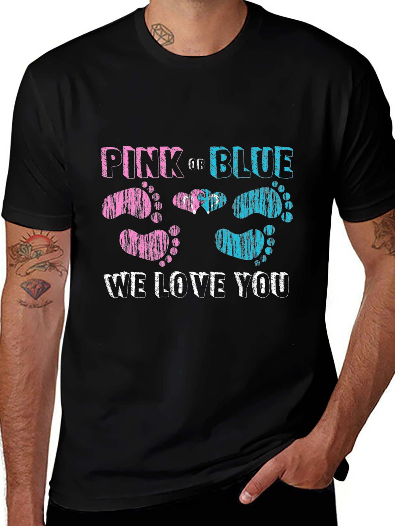 Pink or Blue We Love You Gender Reveal T-Shirt