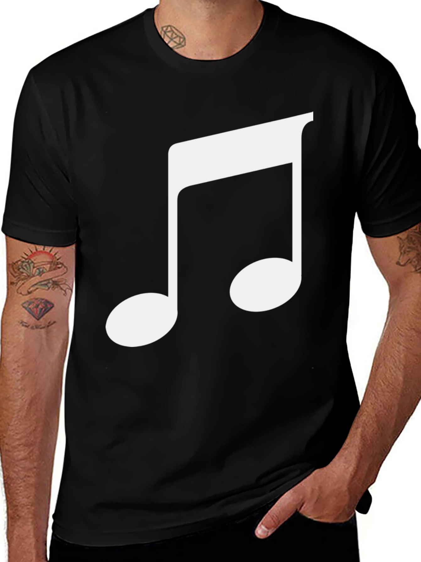 Variant 24 of Musical Note Graphic Tee - Black