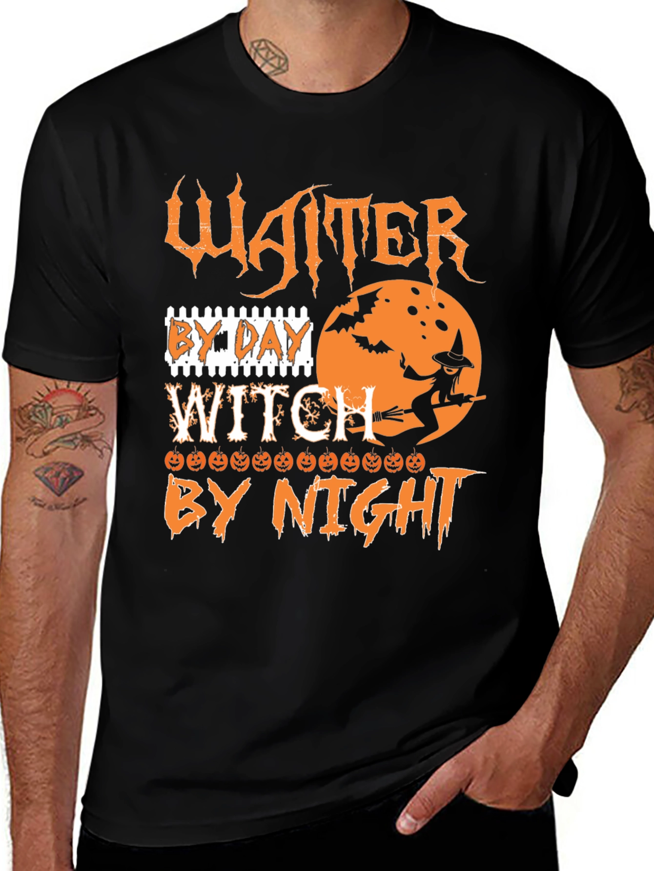 Waiter By Day Witch By Night Halloween T-Shirt