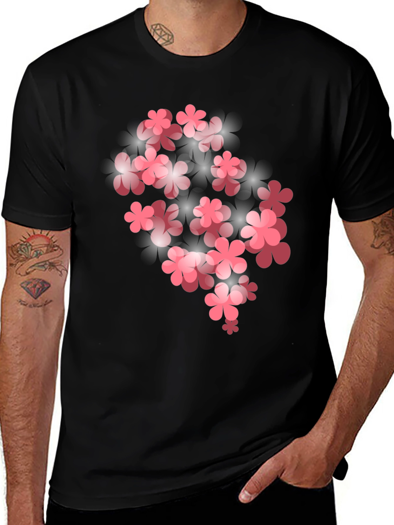 Variant 18 of Floral Bloom Graphic T-Shirt - Black