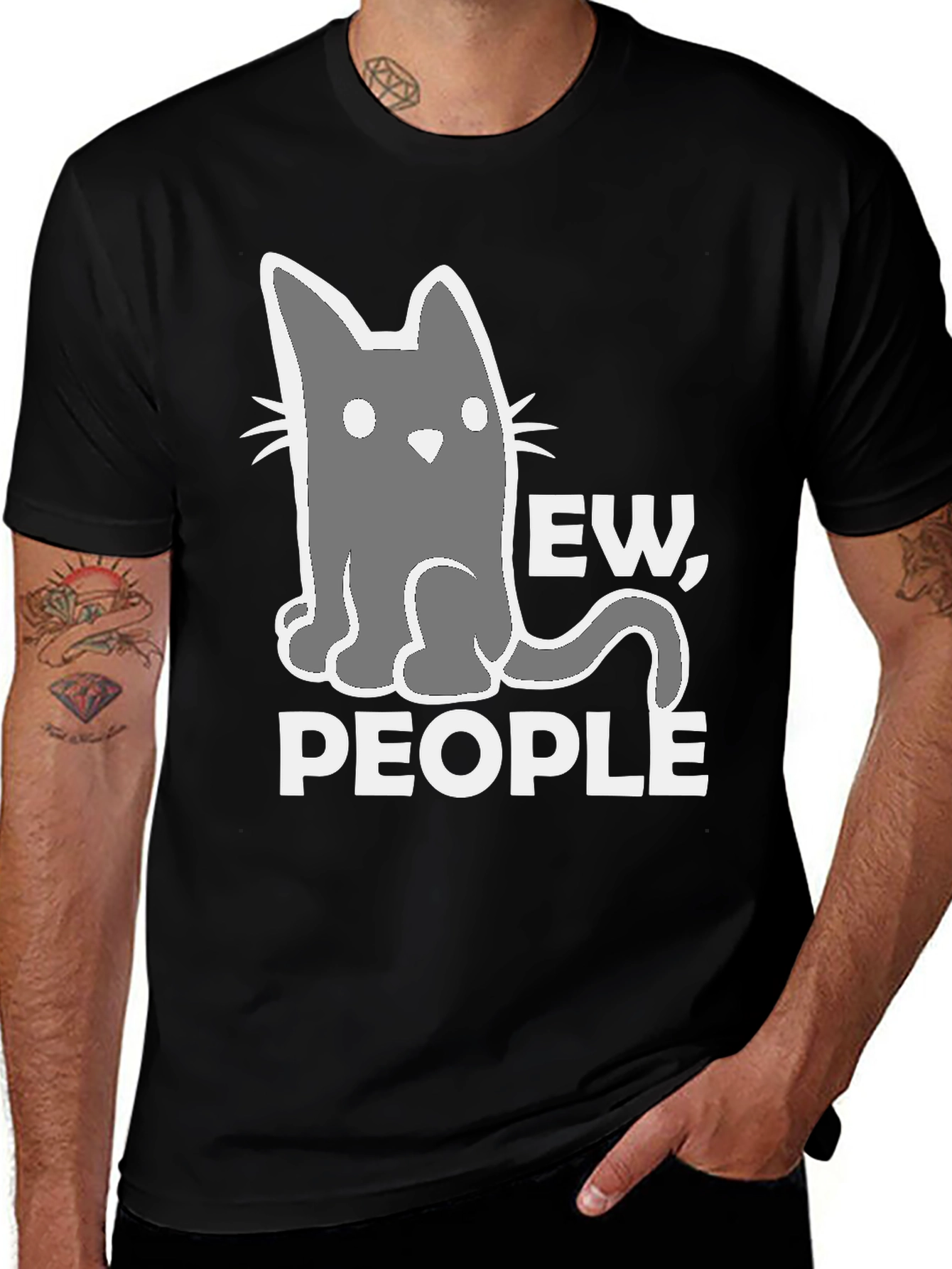 Variant 27 of Ew People Cat Graphic T-Shirt