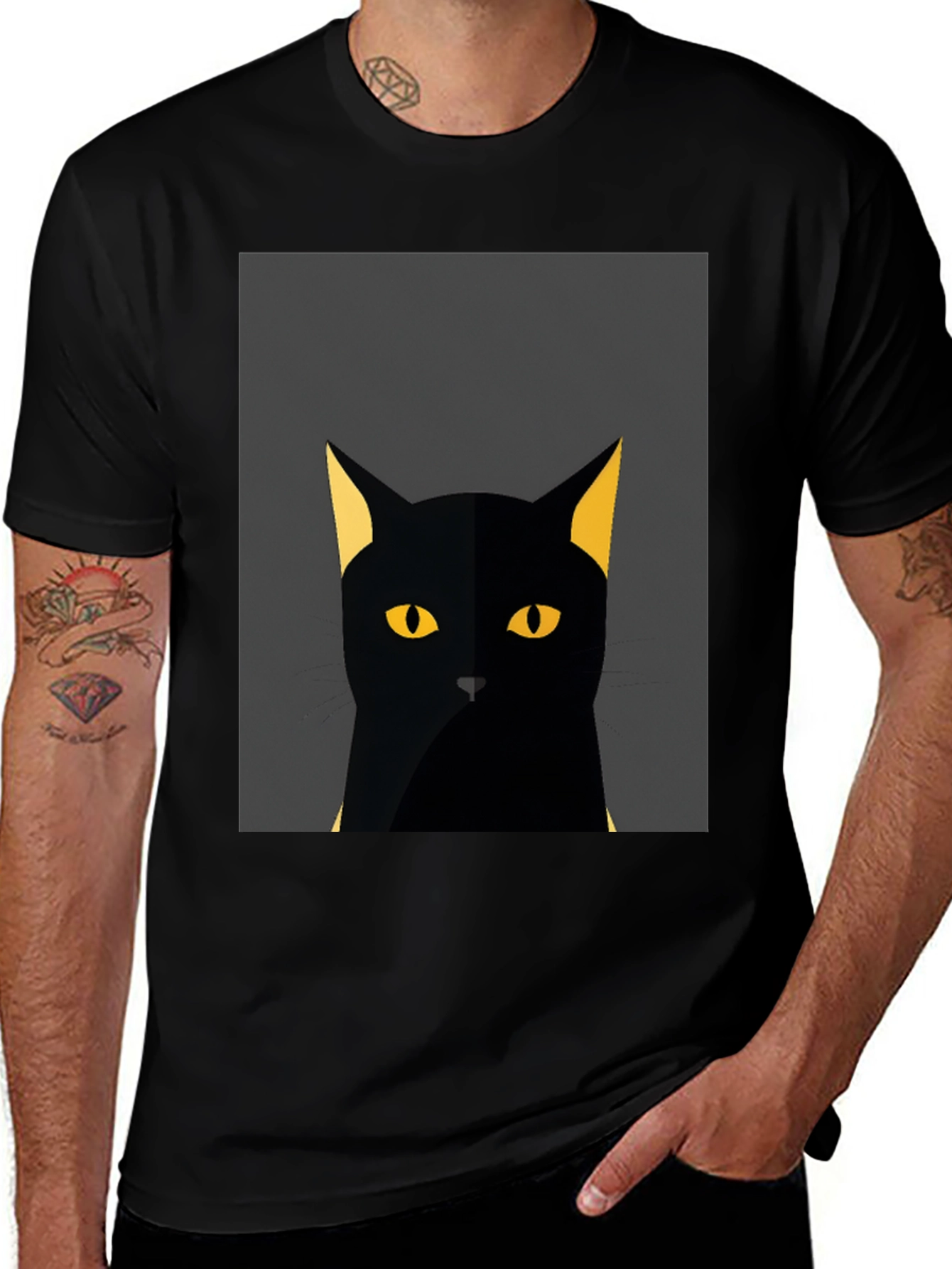 Variant 8 of Black Cat Graphic T-Shirt - Stylish & Unique