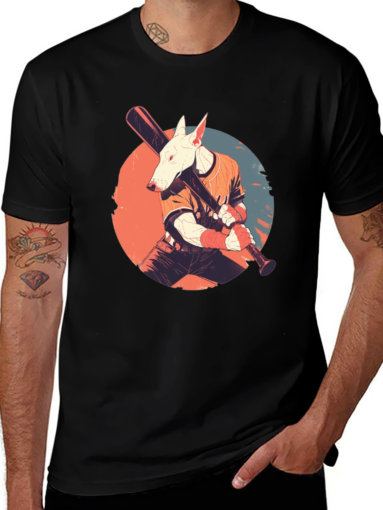 Variant 4 of Dog Baseball Player Graphic T-Shirt