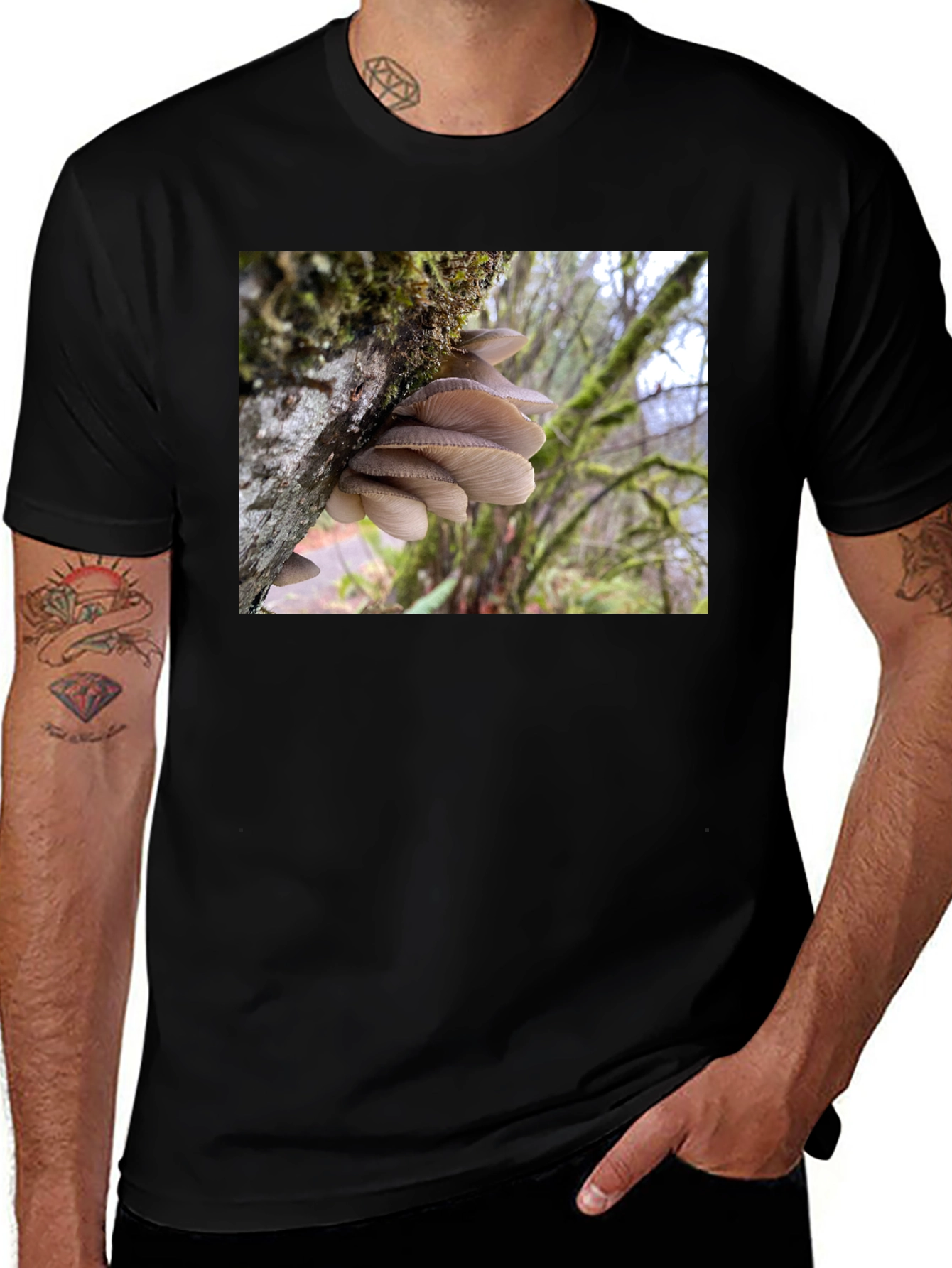 Variant 28 of Mushroom Nature Scene Graphic T-Shirt
