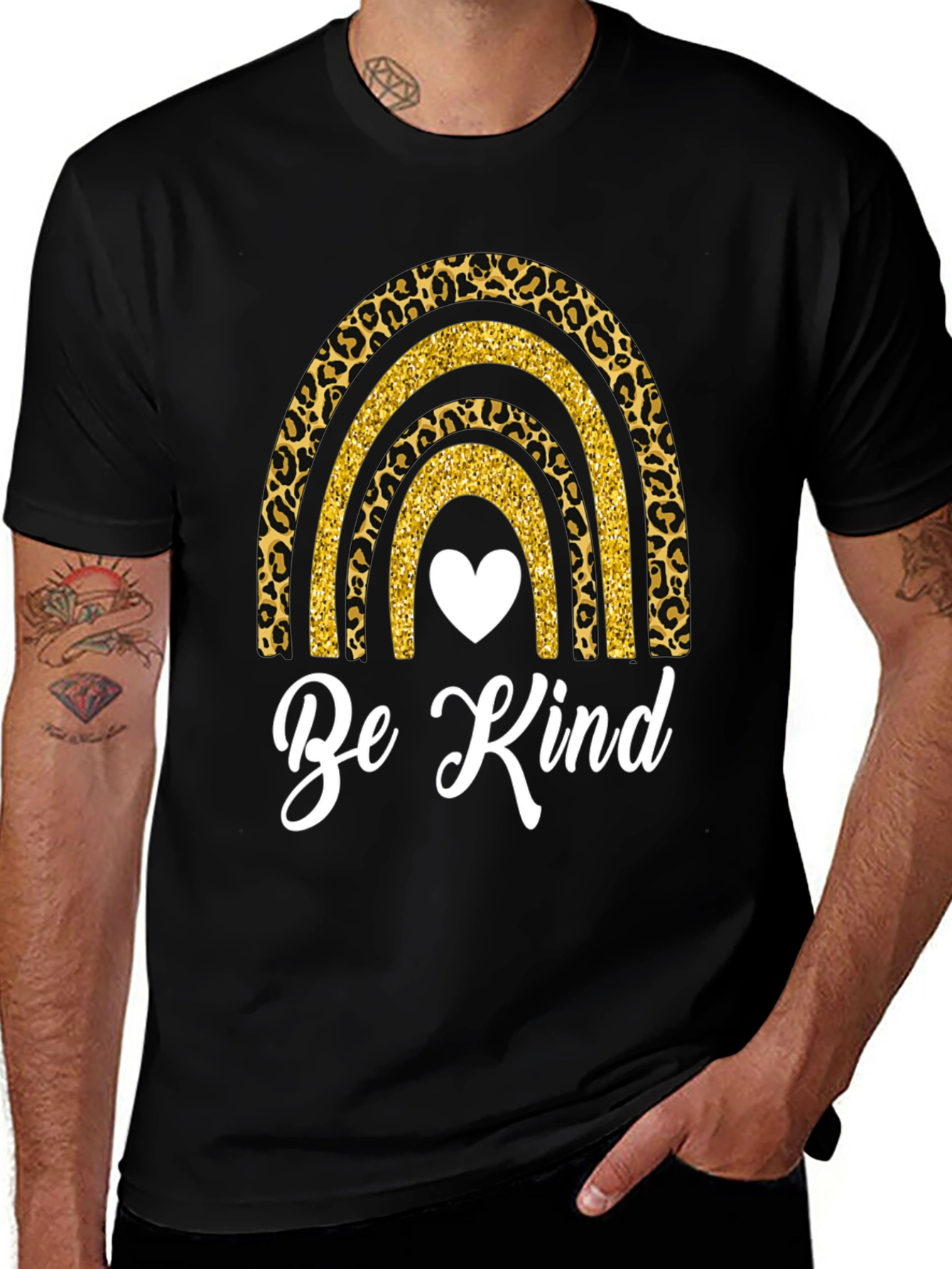 Variant 16 of Be Kind Rainbow Leopard Print T-Shirt