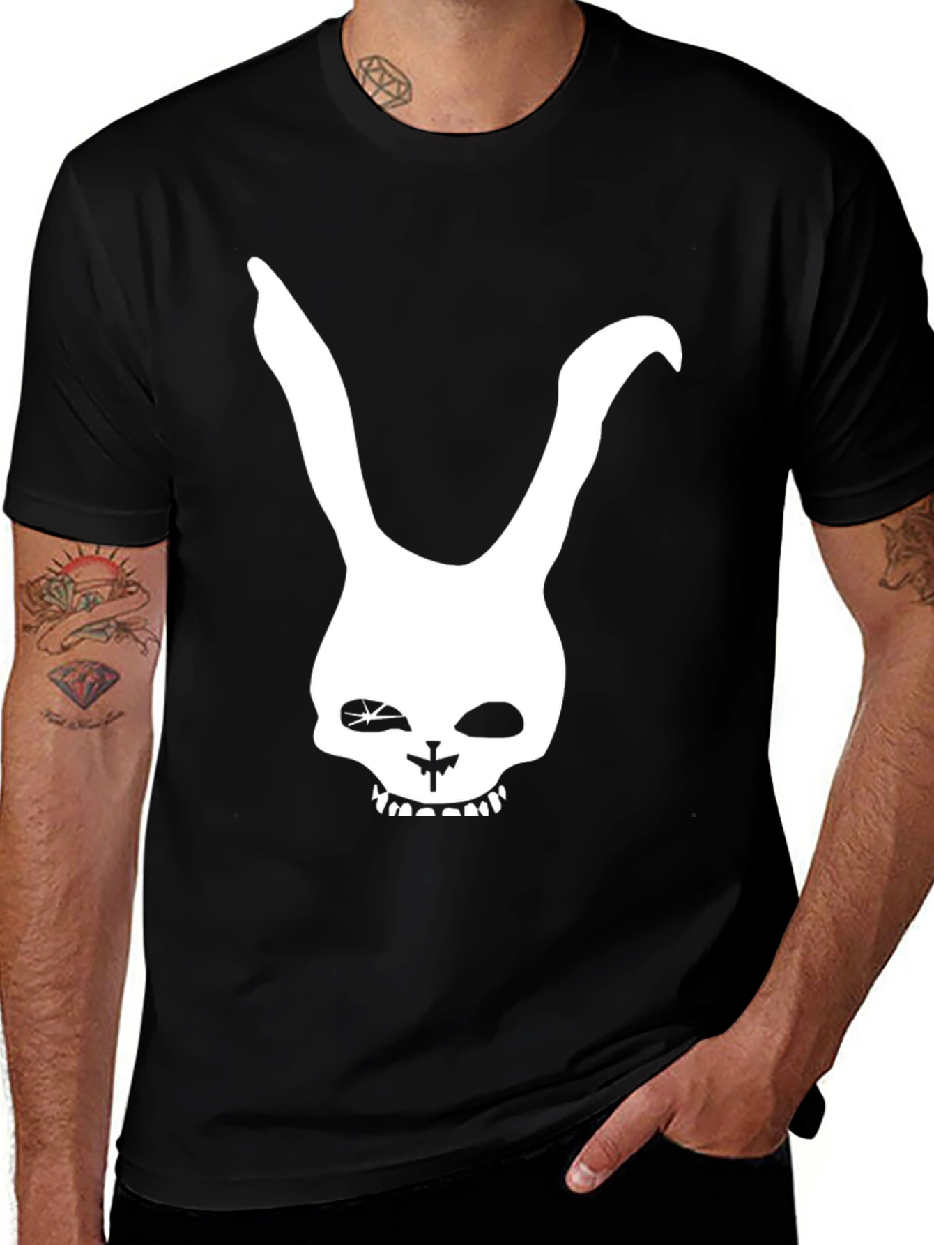 Variant 29 of Skull Bunny Graphic Tee - Black Unisex T-Shirt