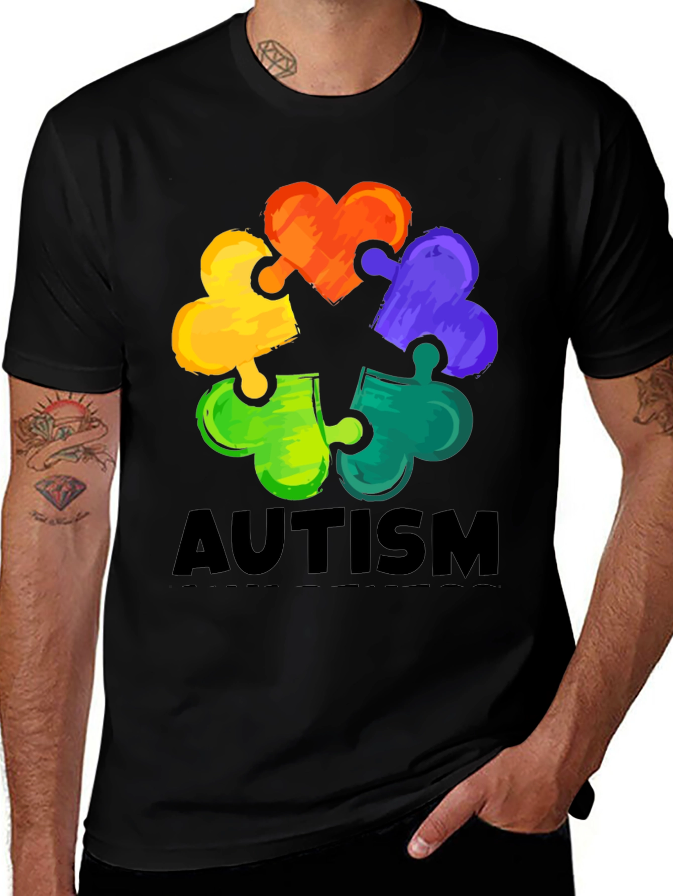 Autism Awareness Puzzle Piece Heart T-Shirt