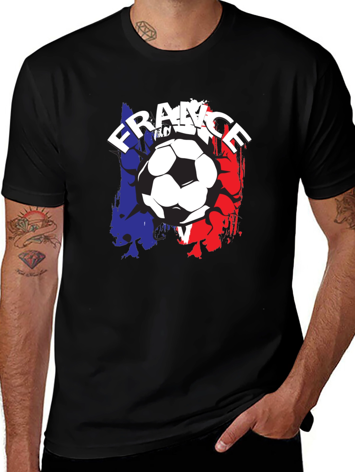 Variant 28 of France Soccer Ball T-Shirt - Black
